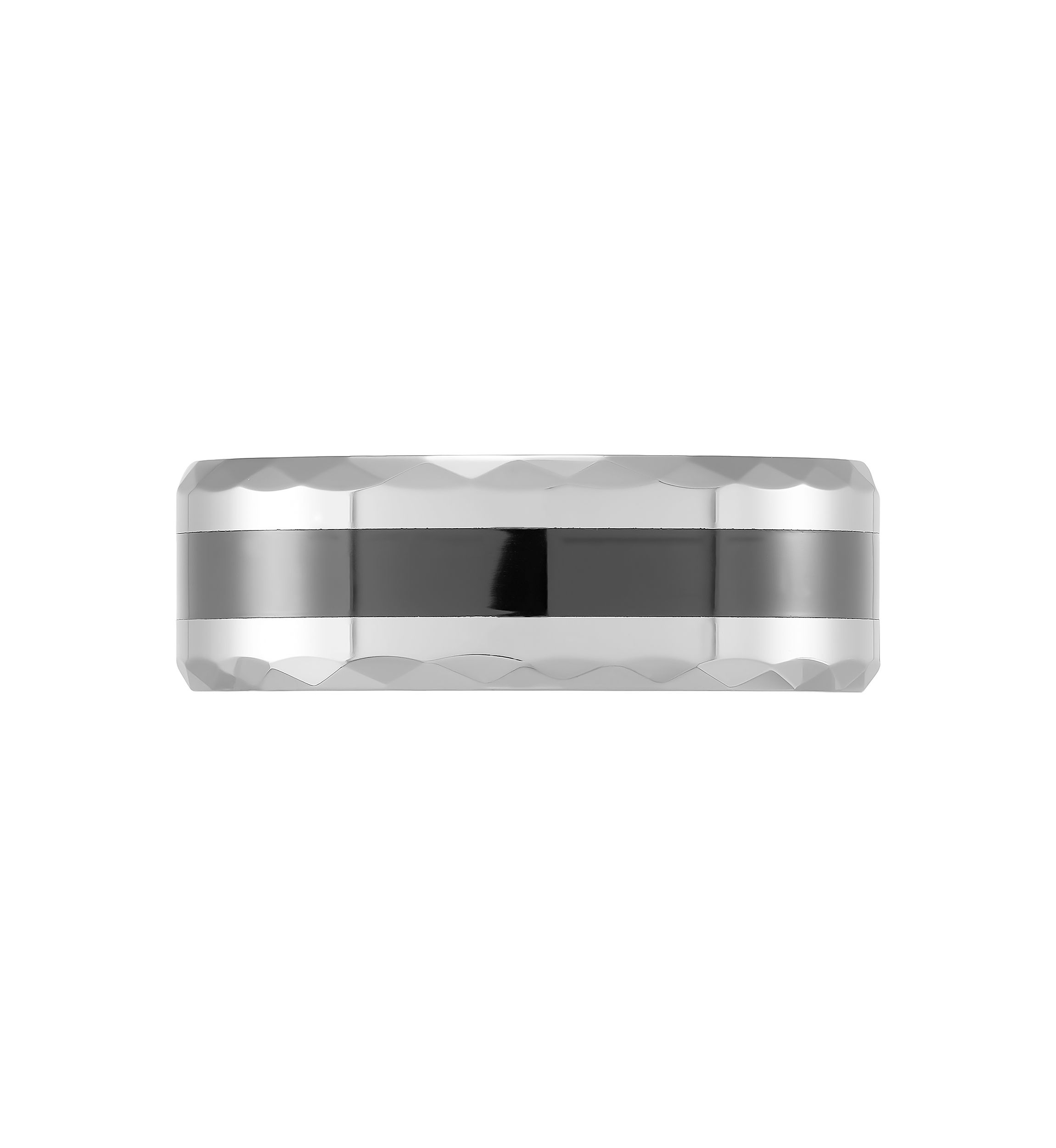 9 Millimeter Gents Band with Black Resin Inlay in Tungsten