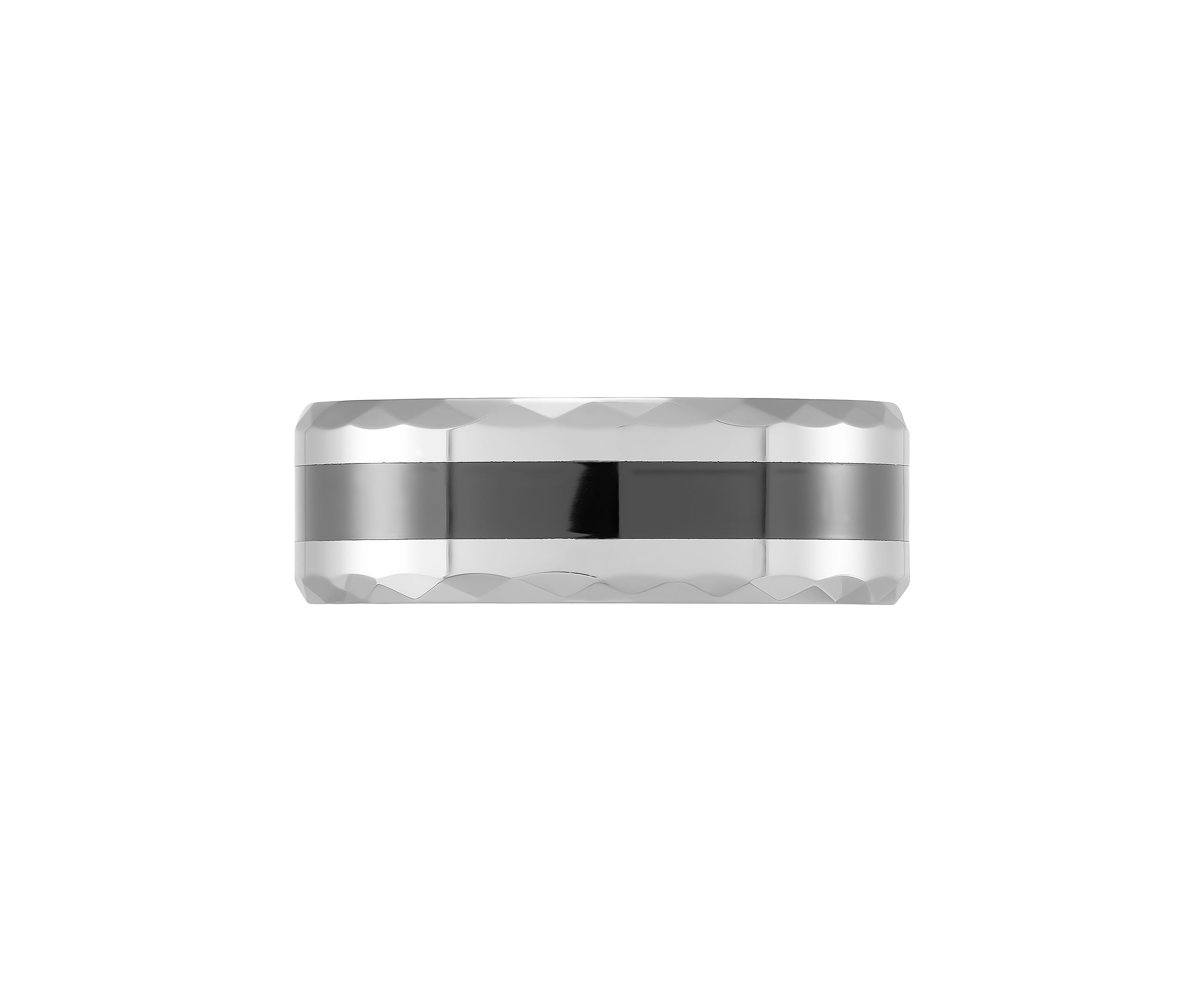 9 Millimeter Gents Band with Black Resin Inlay in Tungsten