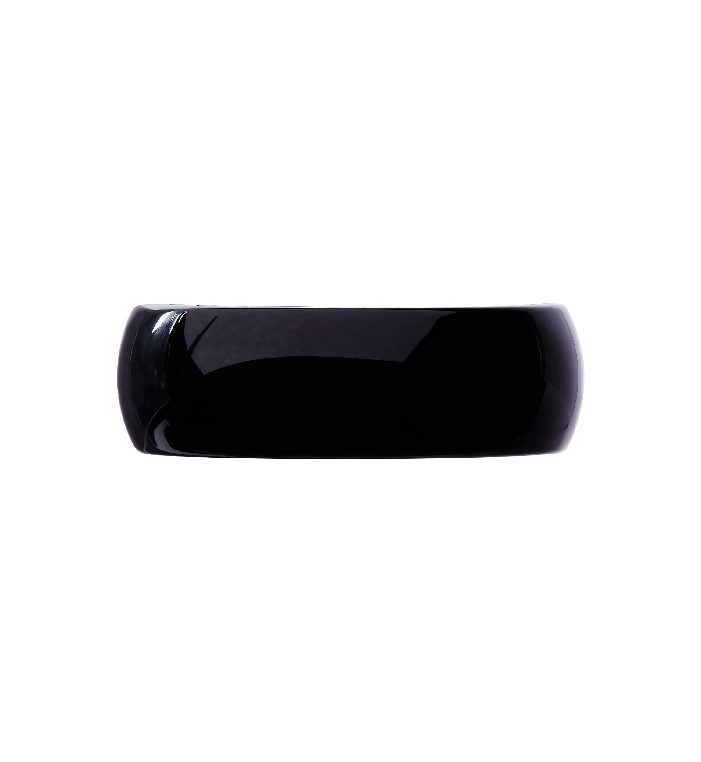 Mens 8 Millimeter Band Black Dome in Tungsten
