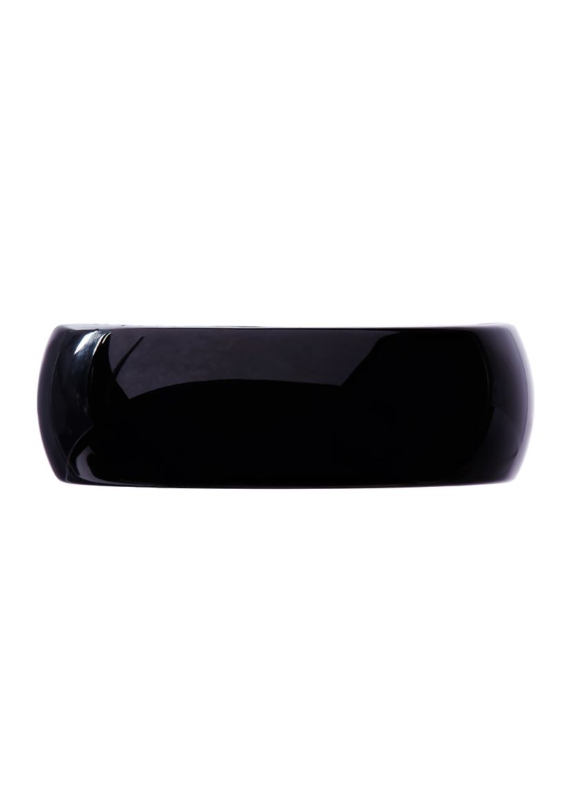 Mens 8 Millimeter Band Black Dome in Tungsten