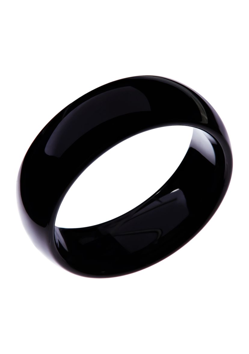 Mens 8 Millimeter Band Black Dome in Tungsten