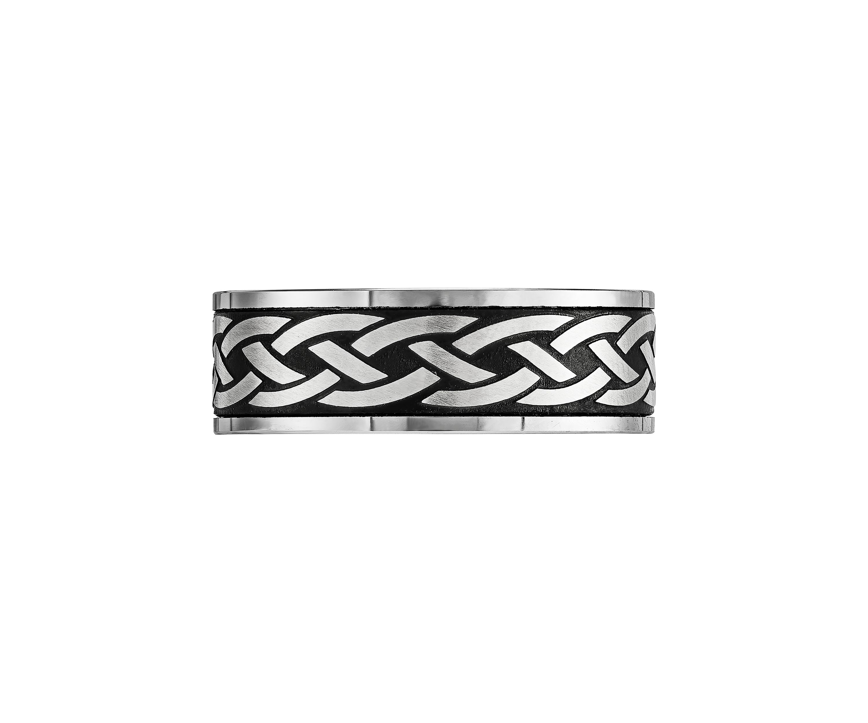 8 Millimeter Gents Band with Celtic Center in Tungsten