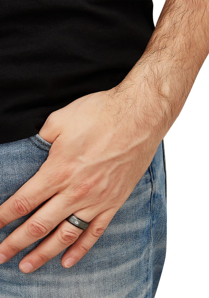 Mens Gray Steel Band in Tungsten 