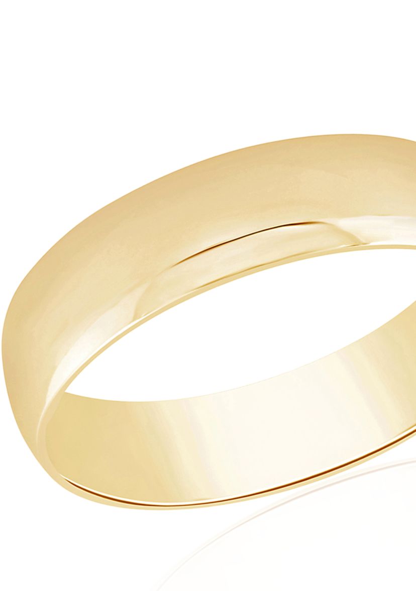 Polished Comfort Fit Band Ring in 10k Yellow Gold