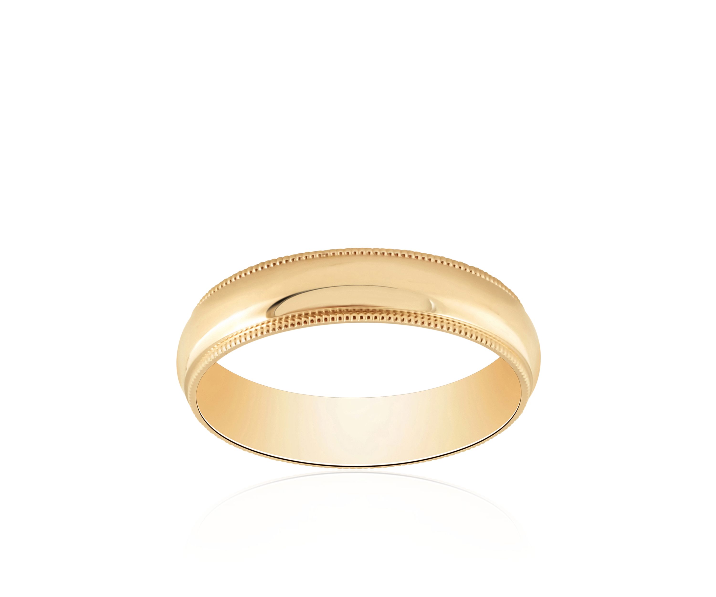 Polished Comfort Fit Milgrain Ring in 10k Yellow Gold