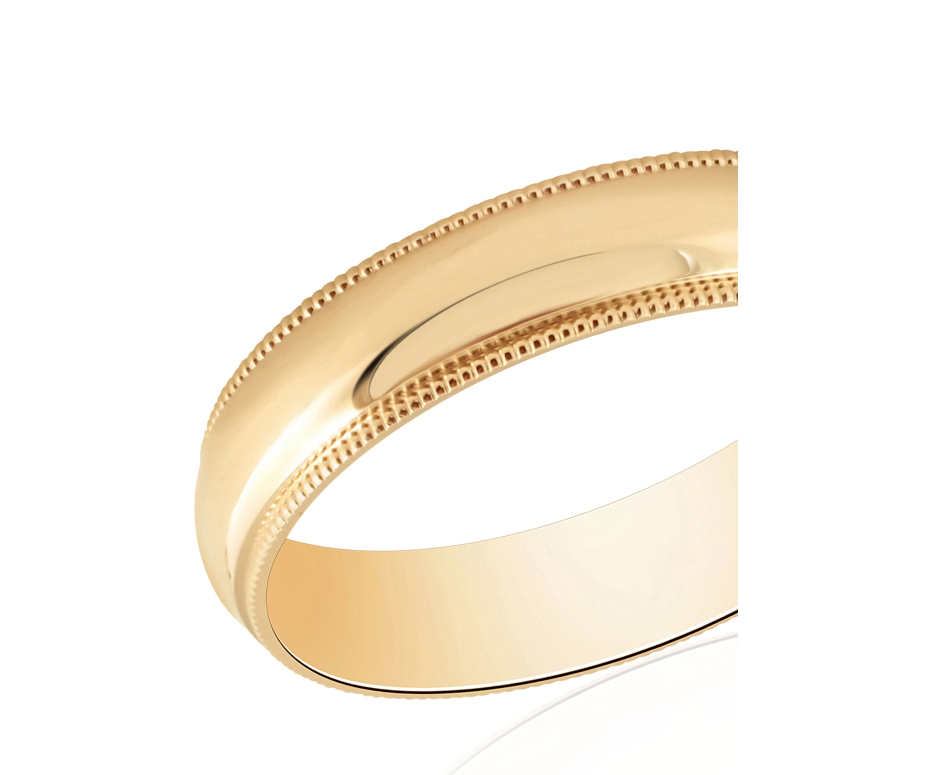 Polished Comfort Fit Milgrain Ring in 10k Yellow Gold