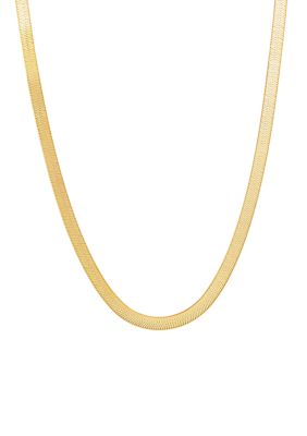 Belk & Co Herringbone Chain Necklace in Gold over Sterling Silver