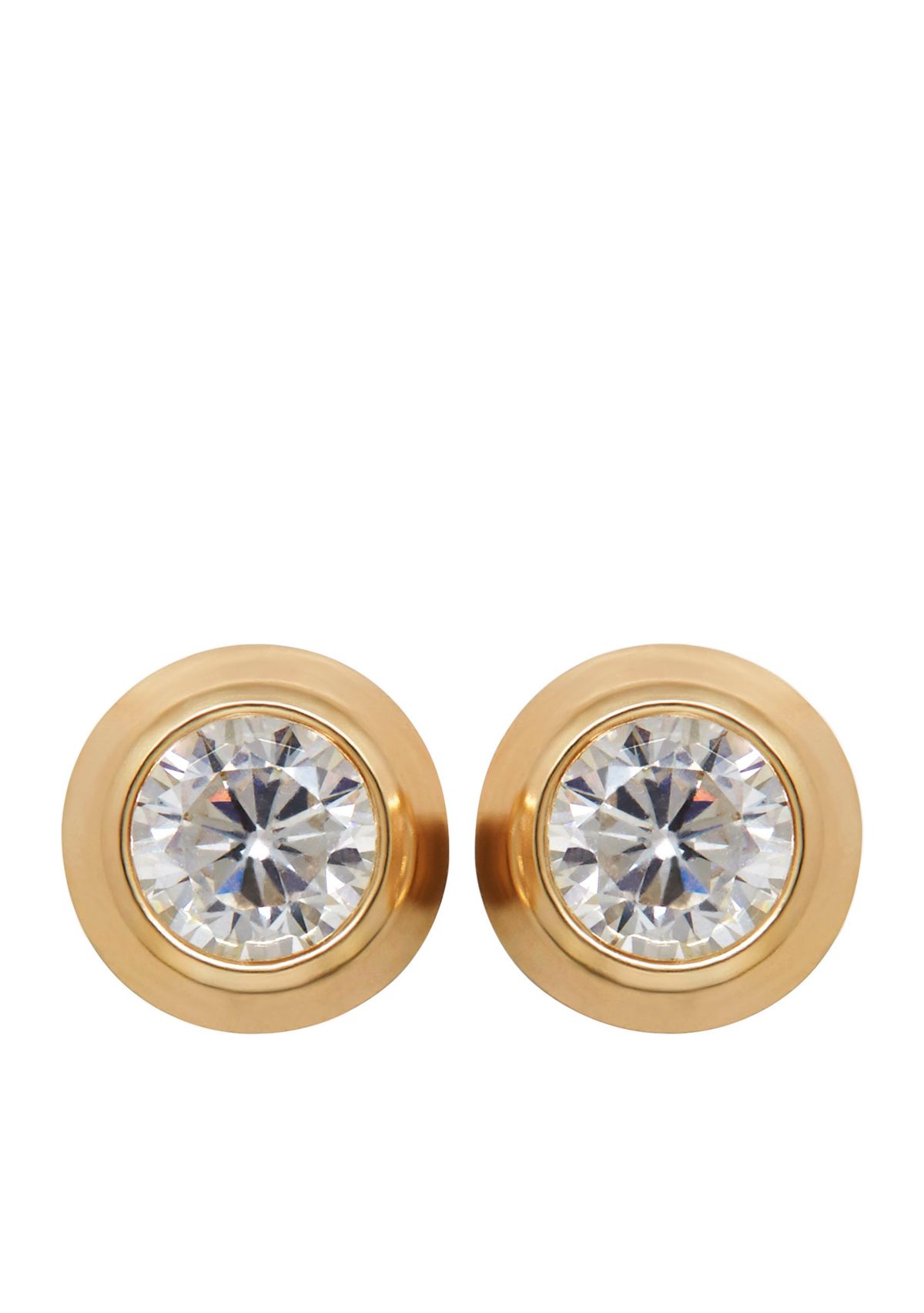 Created White Sapphire Bezel Earrings
