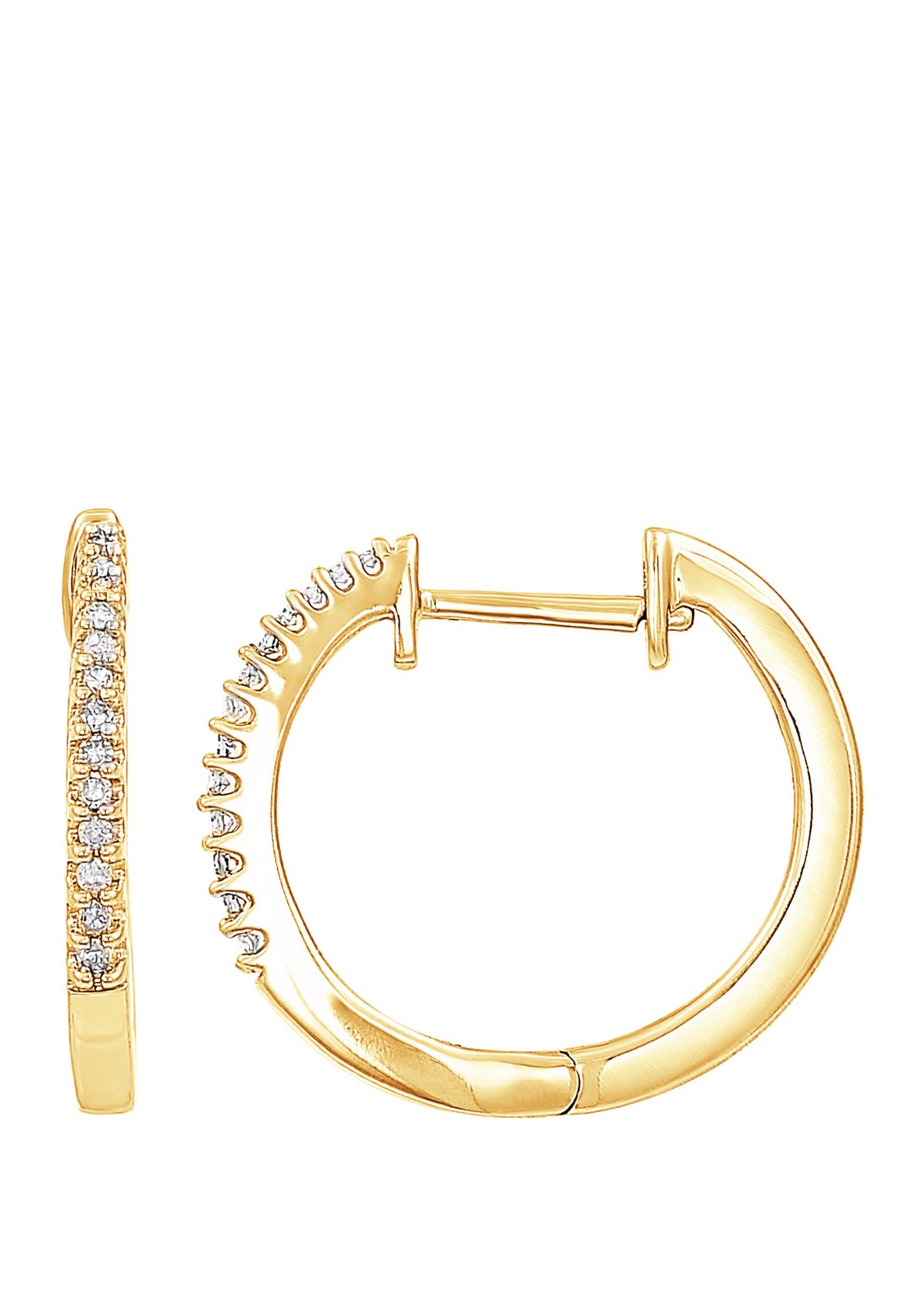 1/10 ct. t.w. Diamond Hoop Earrings in 10k Gold