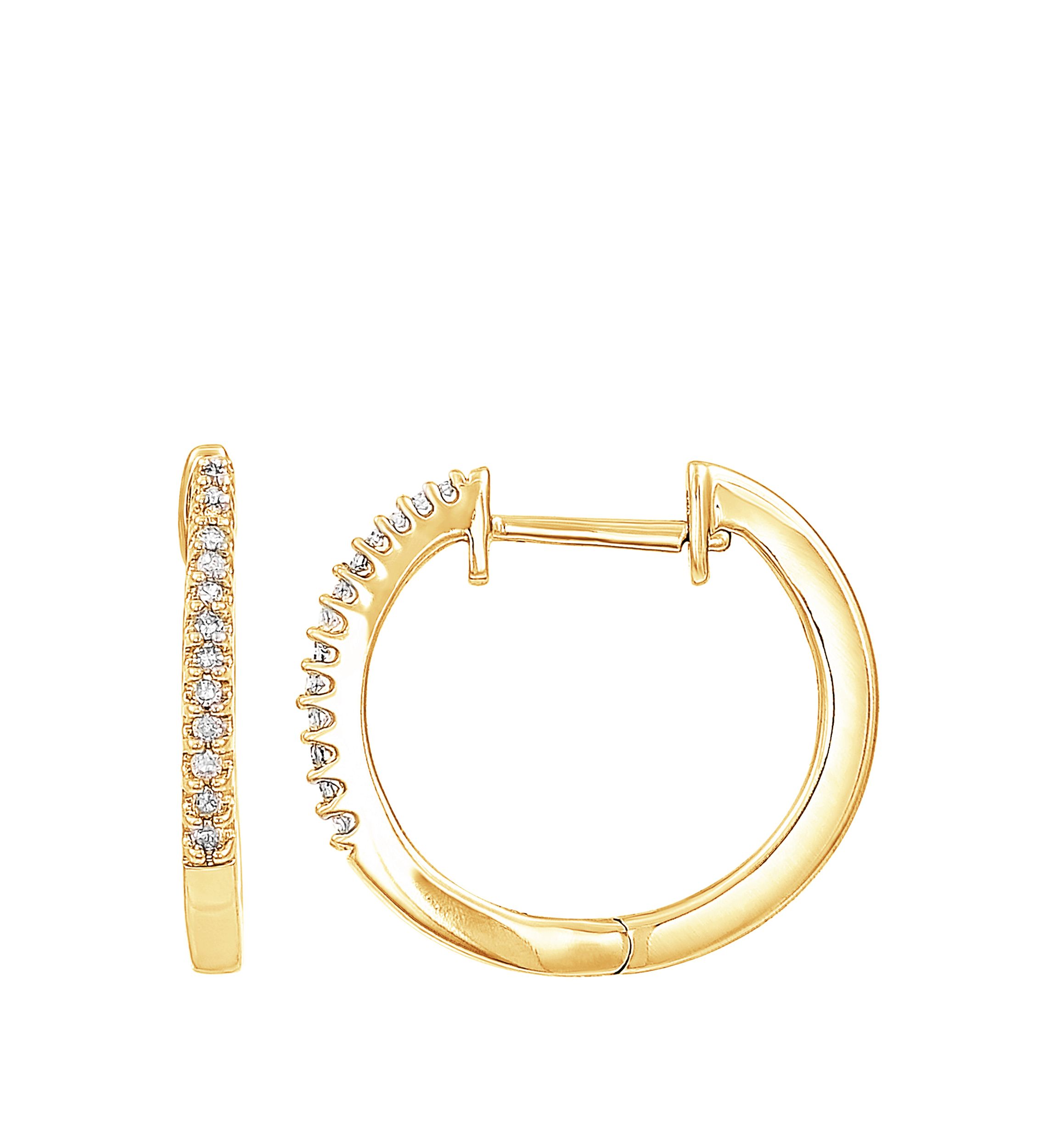 1/10 ct. t.w. Diamond Hoop Earrings in 10k Gold