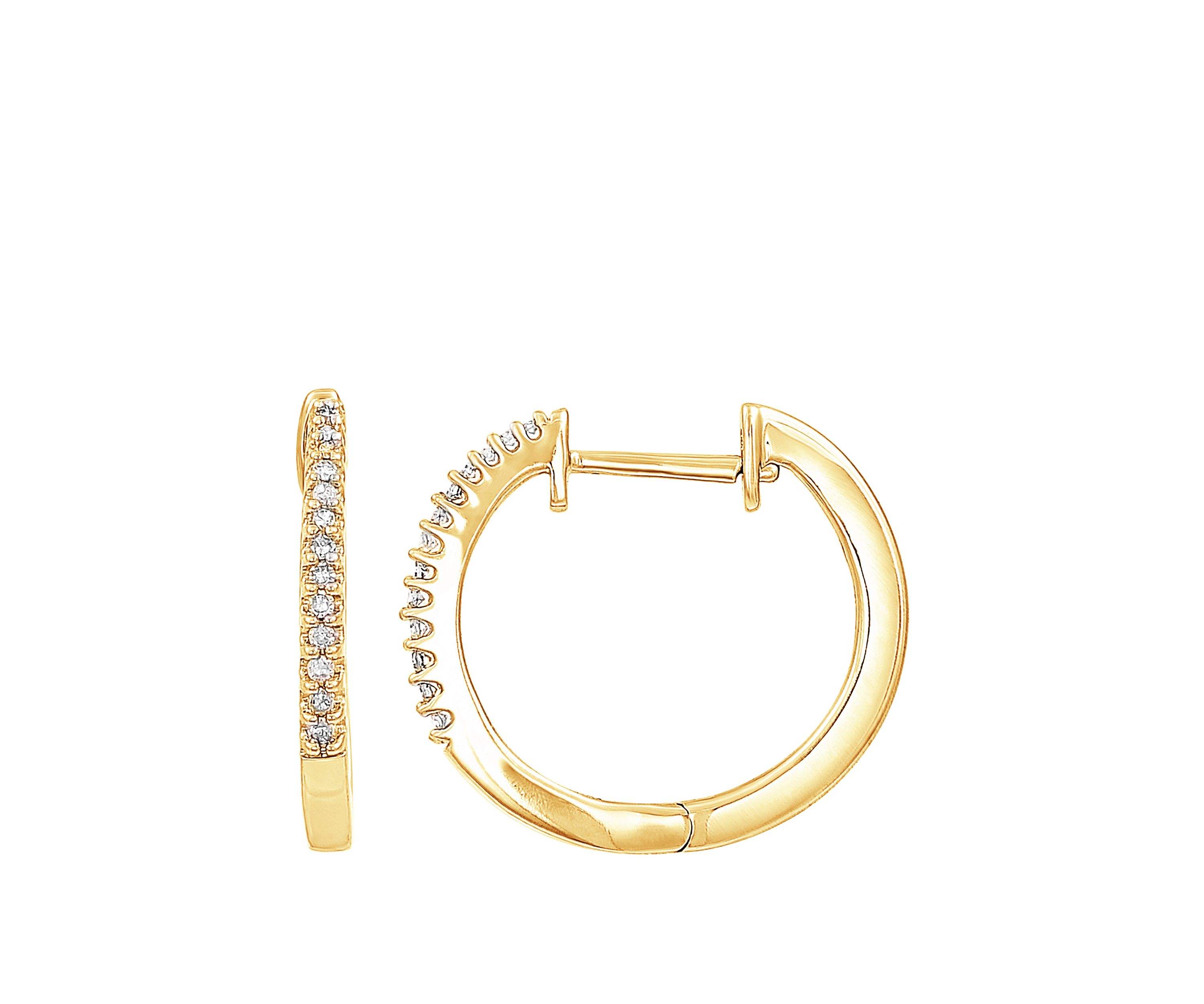 1/10 ct. t.w. Diamond Hoop Earrings in 10k Gold