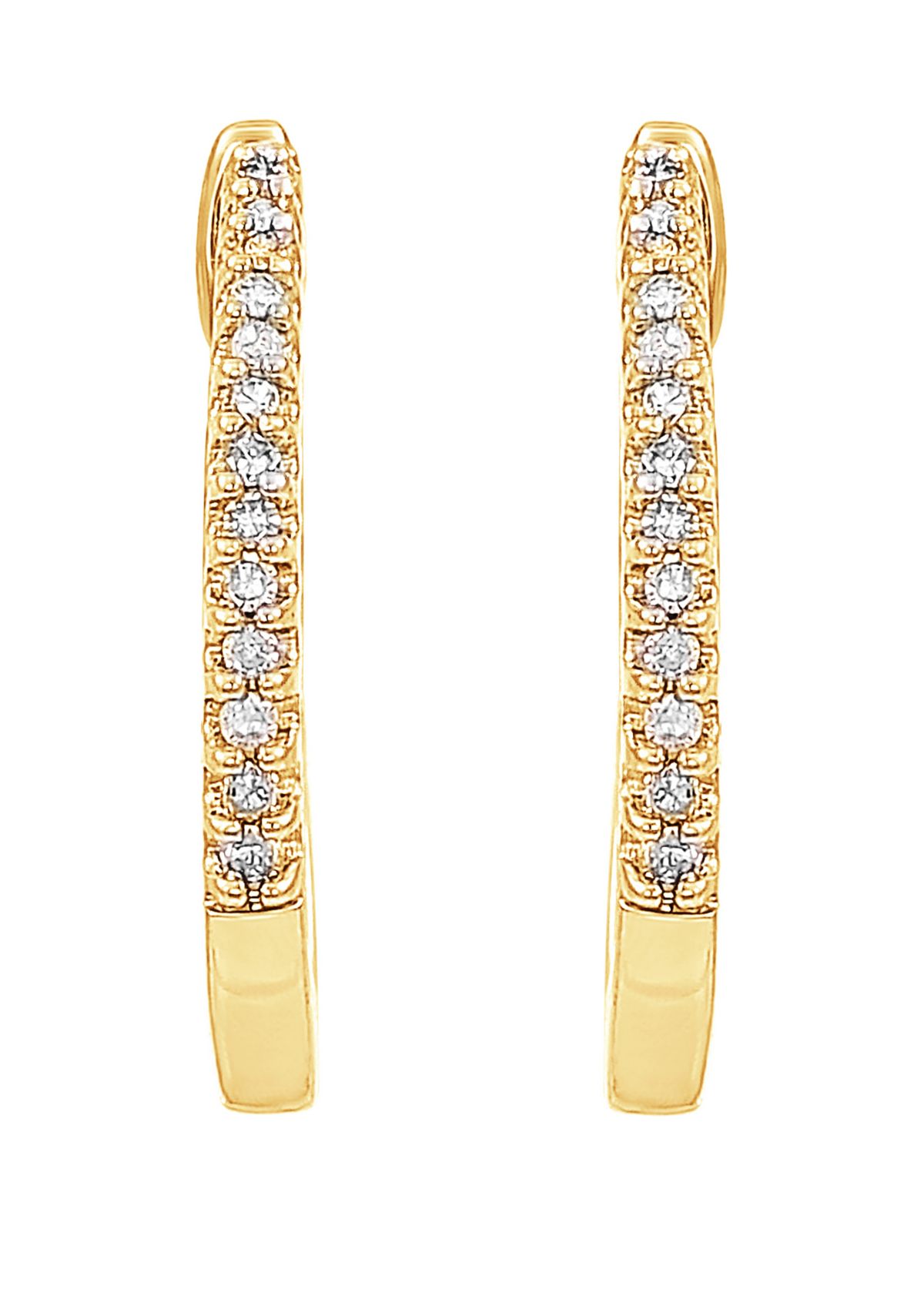 1/10 ct. t.w. Diamond Hoop Earrings in 10k Gold