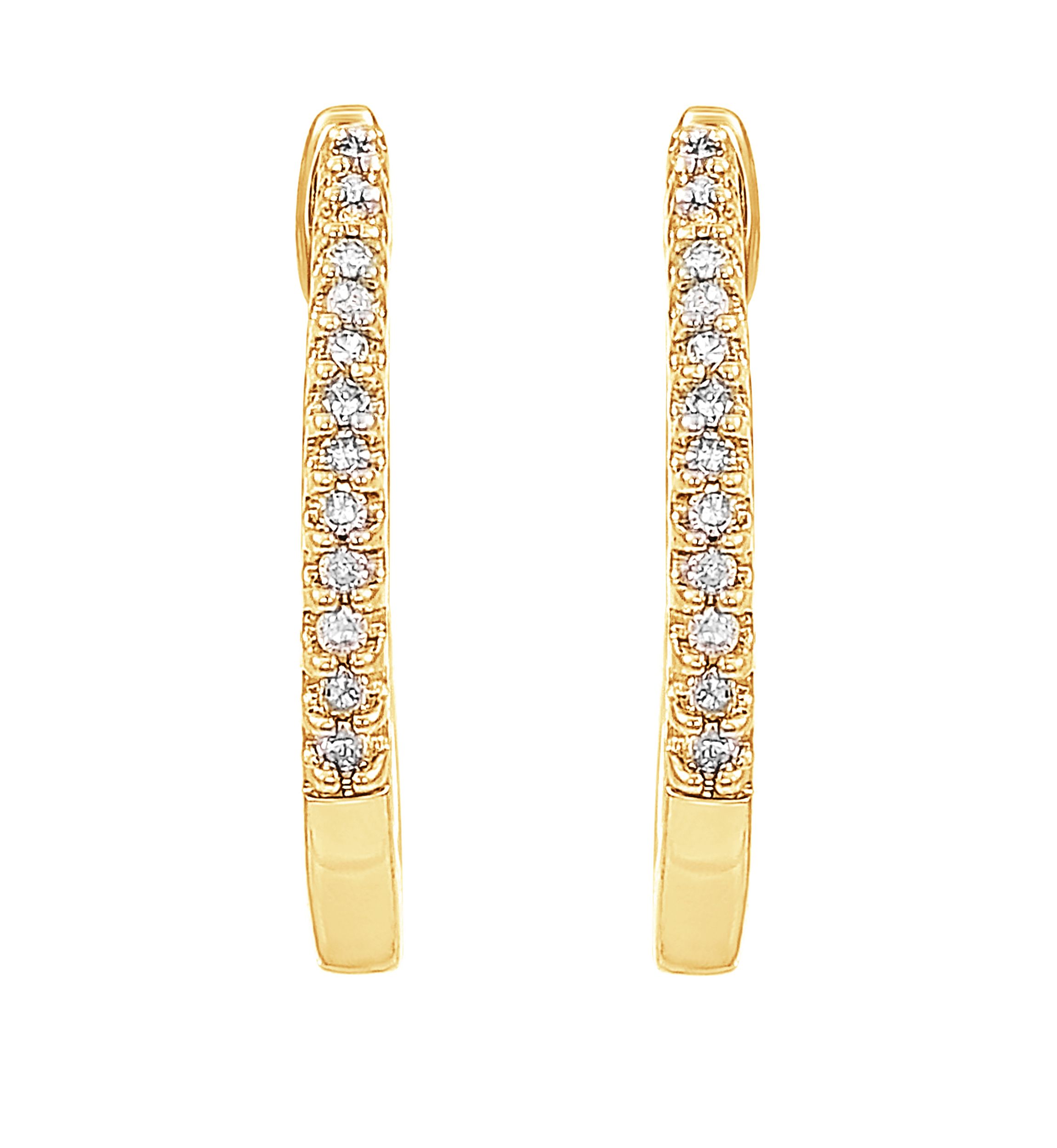 1/10 ct. t.w. Diamond Hoop Earrings in 10k Gold