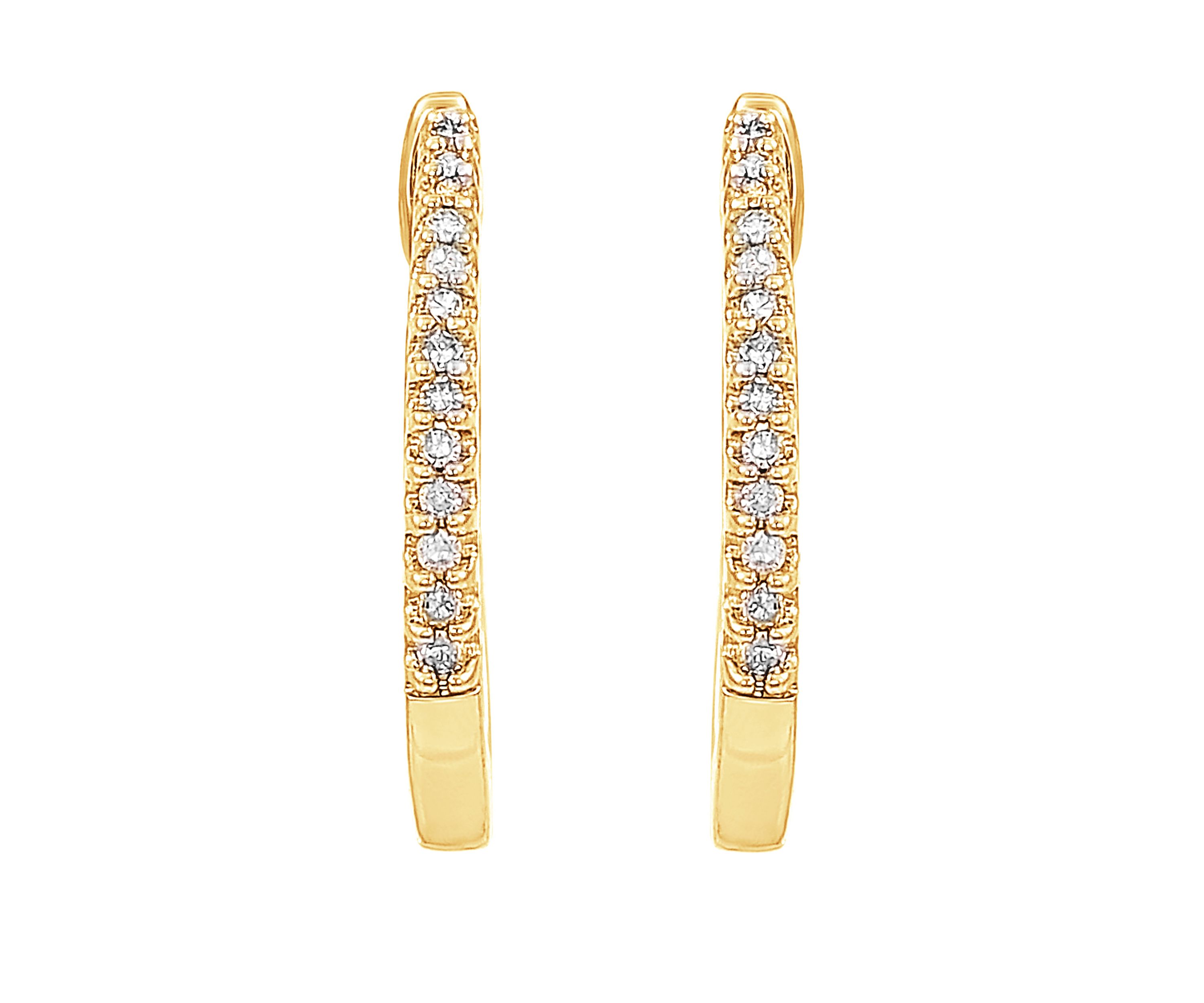 1/10 ct. t.w. Diamond Hoop Earrings in 10k Gold