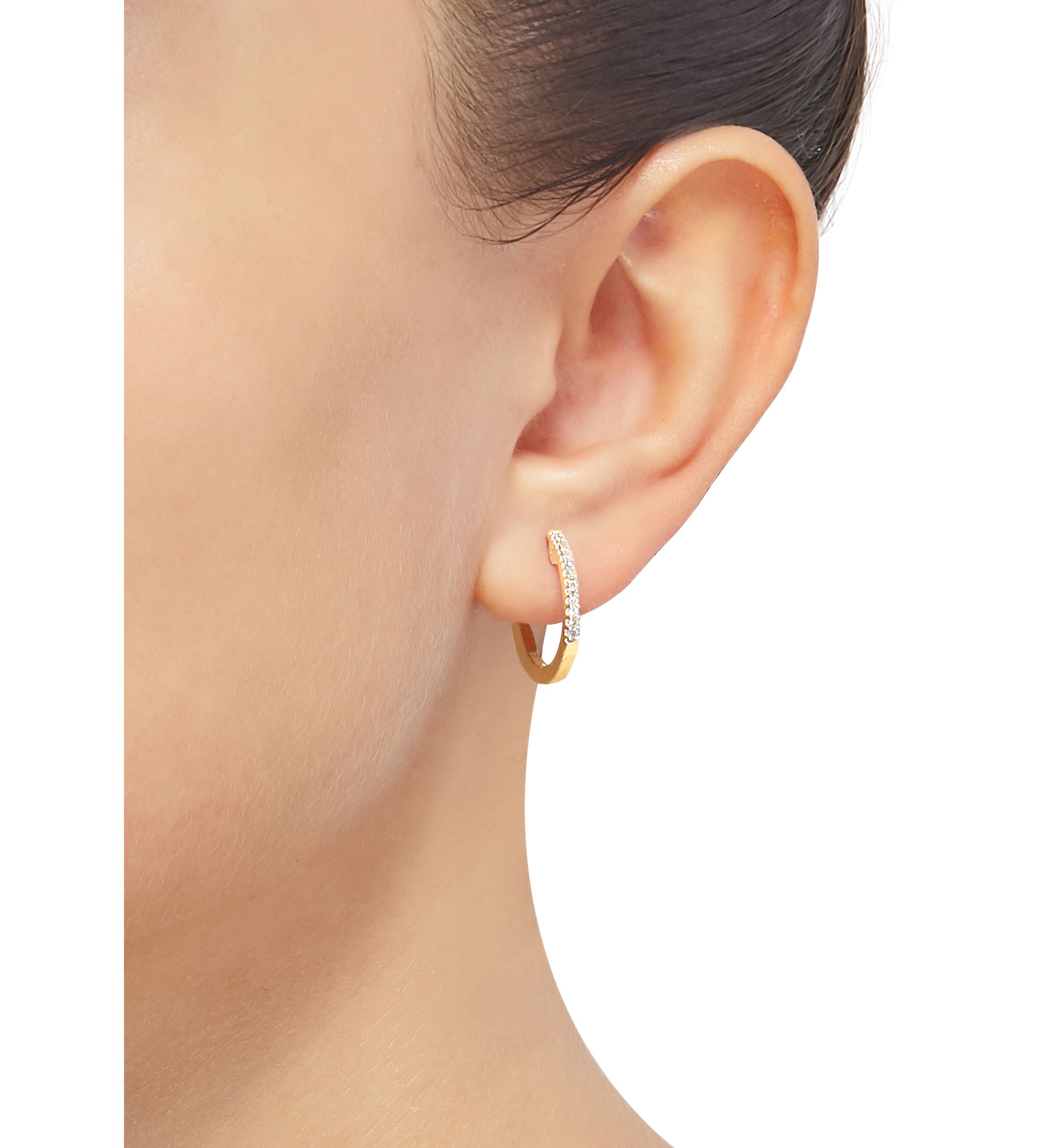 1/10 ct. t.w. Diamond Hoop Earrings in 10k Gold