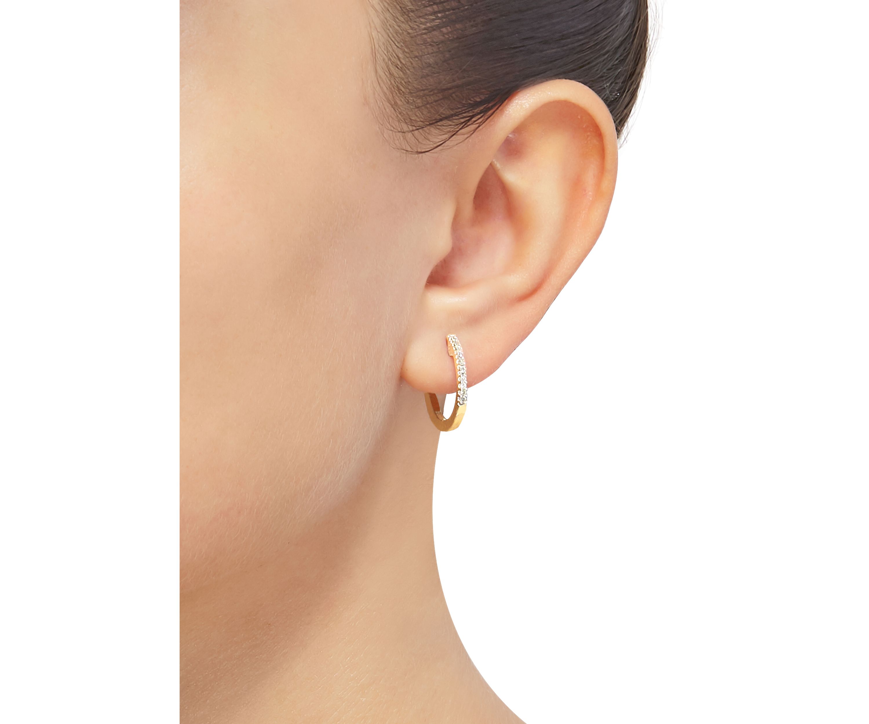 1/10 ct. t.w. Diamond Hoop Earrings in 10k Gold