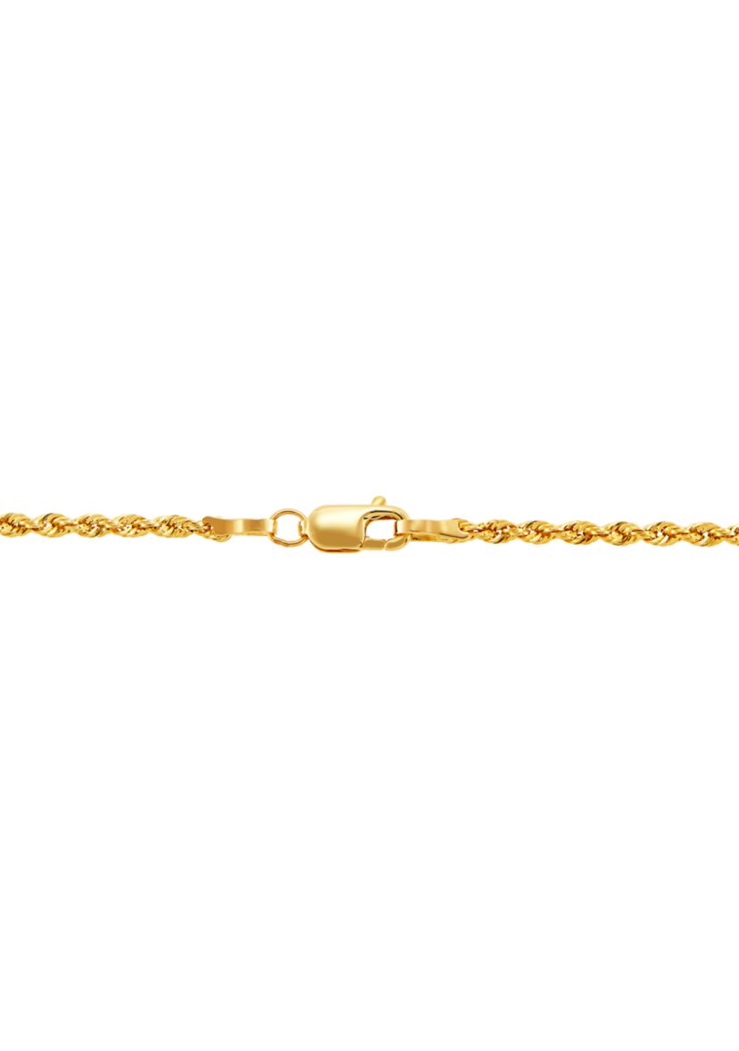  14K Gold Glitter Rope Chain Necklace