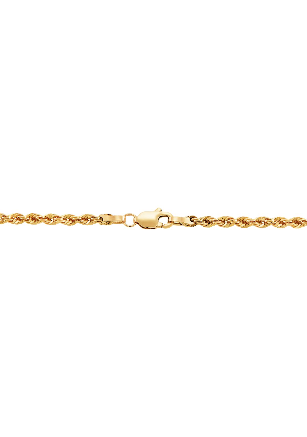 2.5 Millimeter Glitter Necklace in 14K Yellow Gold