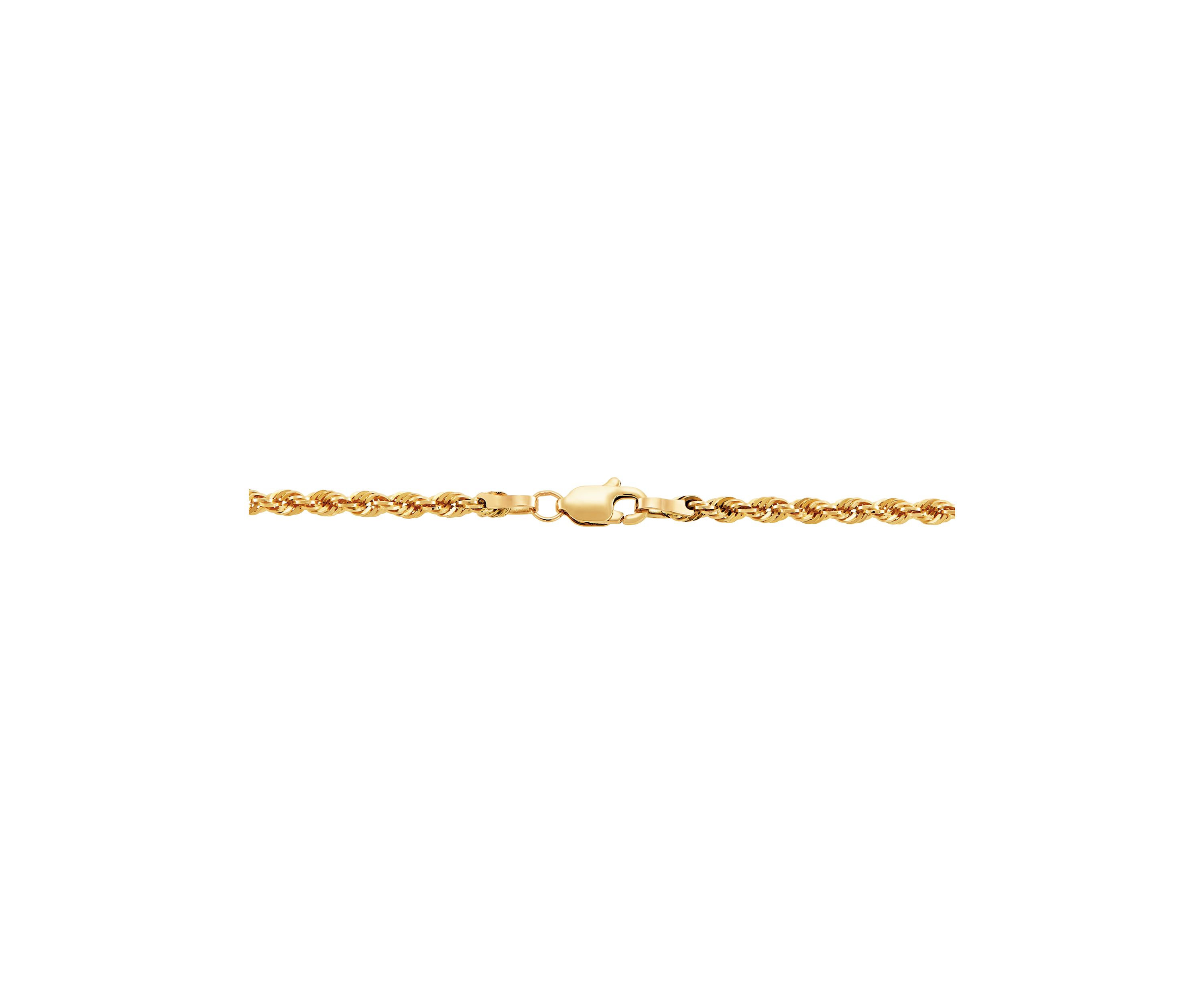 2.5 Millimeter Glitter Necklace in 14K Yellow Gold
