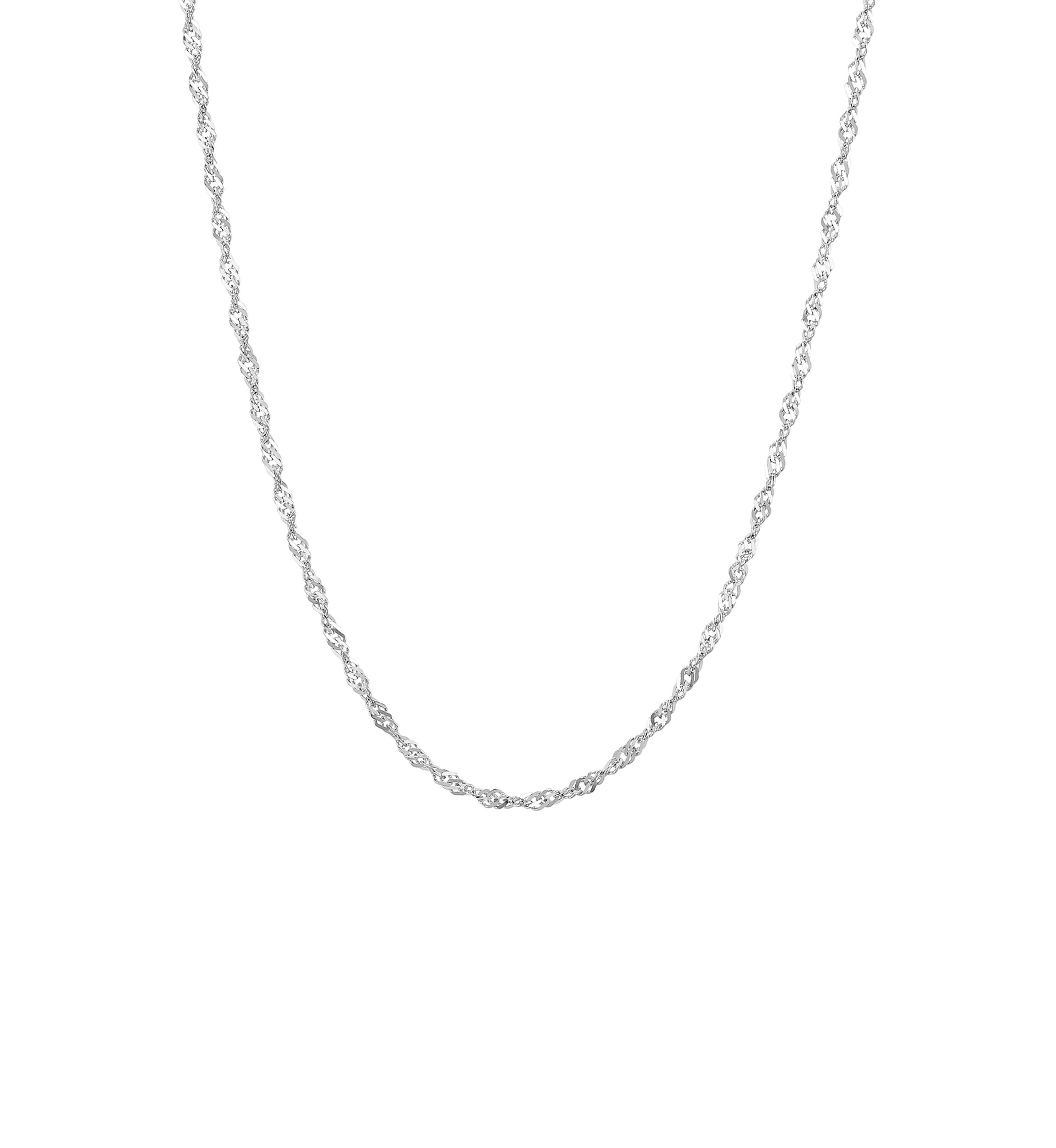 1.35 Millimeter Sparkle Necklace in 14K White Gold