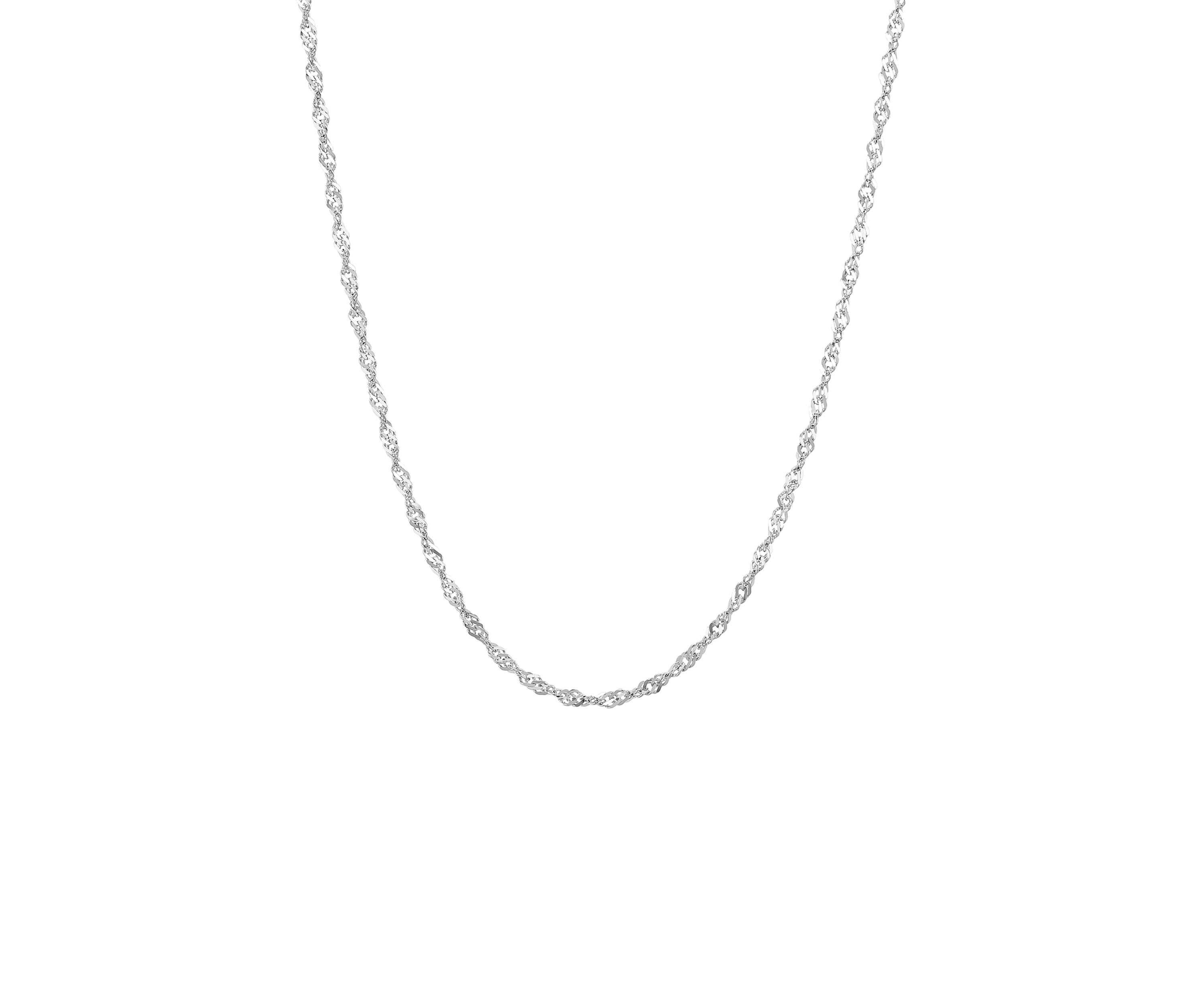1.35 Millimeter Sparkle Necklace in 14K White Gold