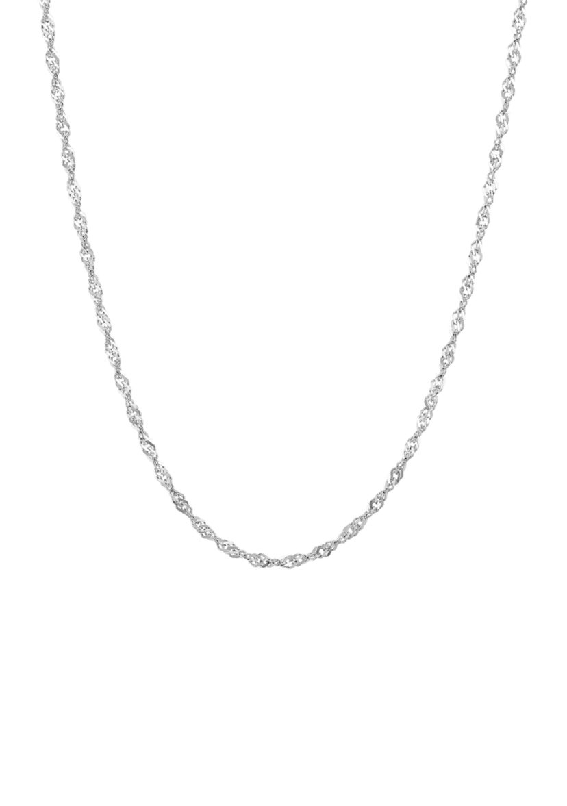 1.35 Millimeter Sparkle Necklace in 14K White Gold
