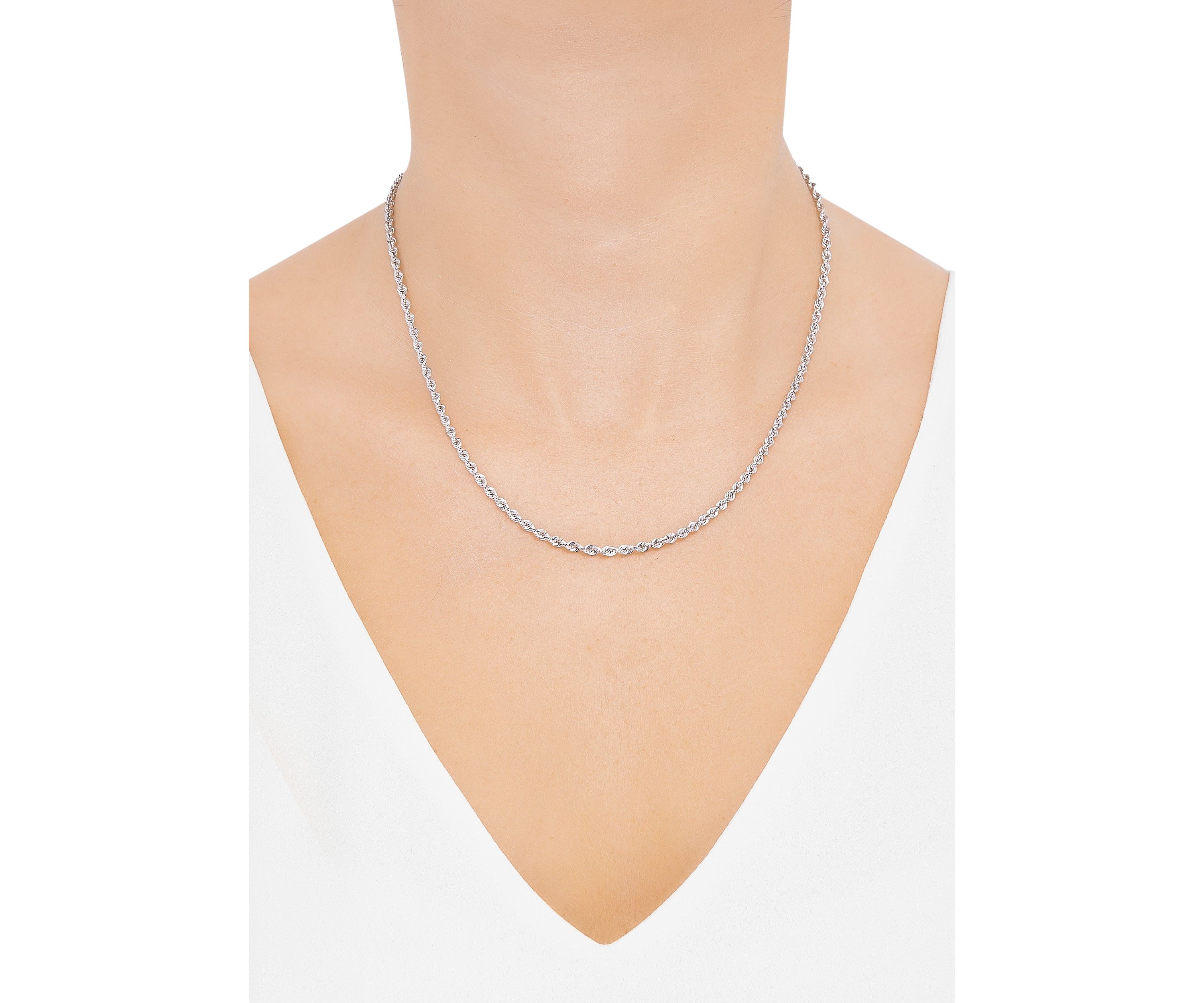 Sterling Silver Glitter Rope Necklace 