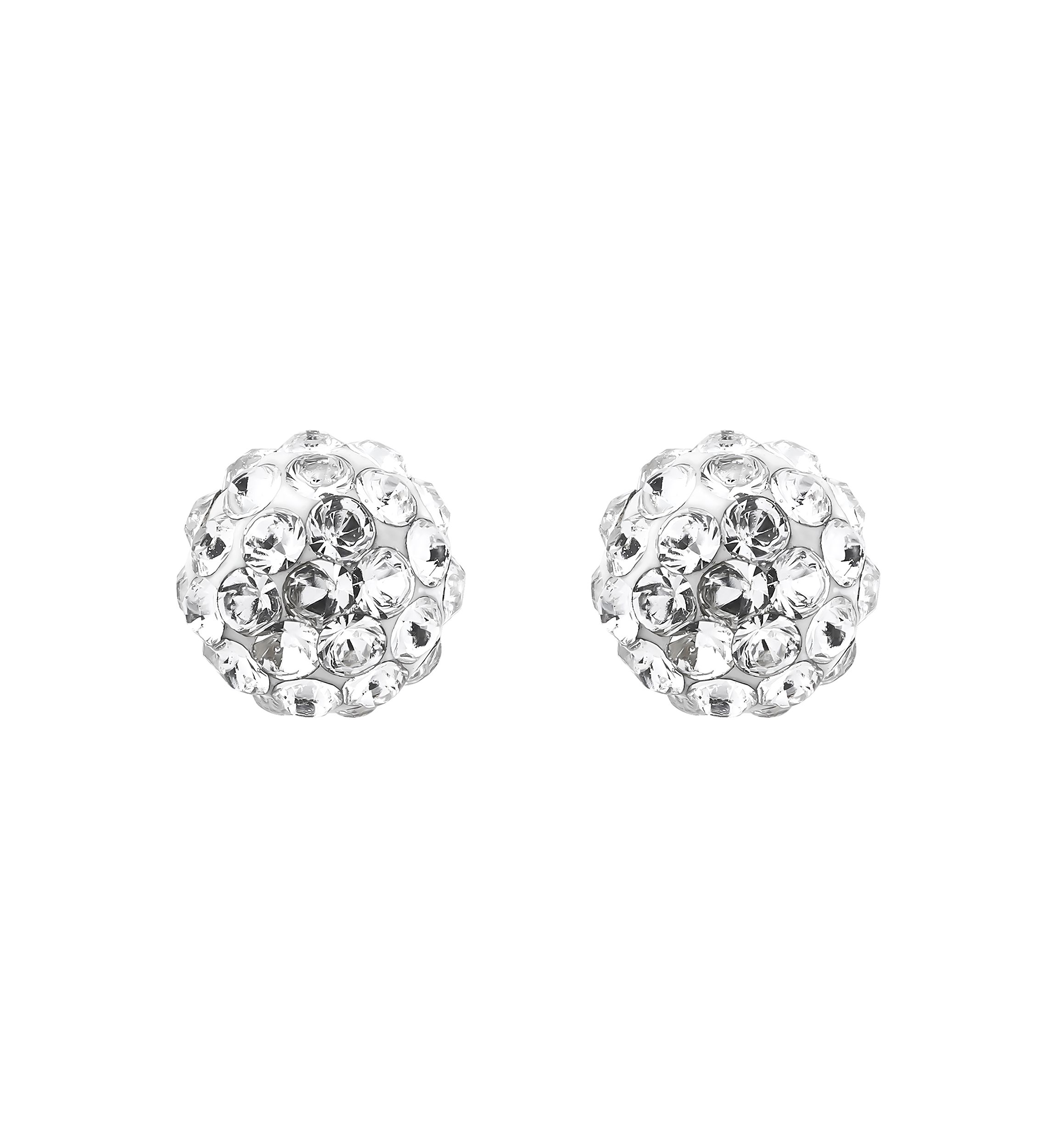 Crystal Ball Baby Earrings in 14K Yellow Gold