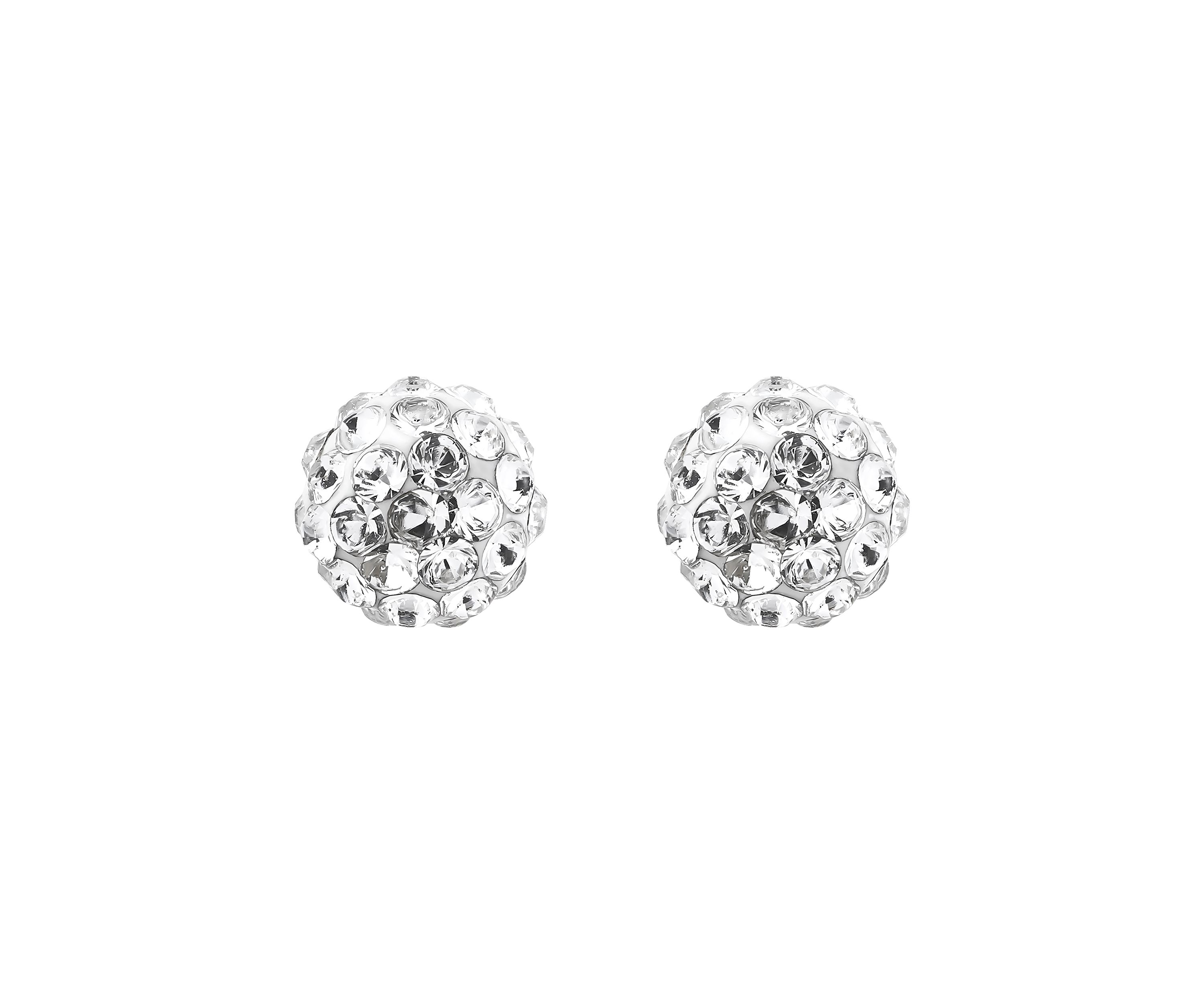 Crystal Ball Baby Earrings in 14K Yellow Gold