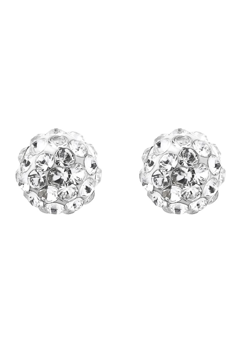 Crystal Ball Baby Earrings in 14K Yellow Gold