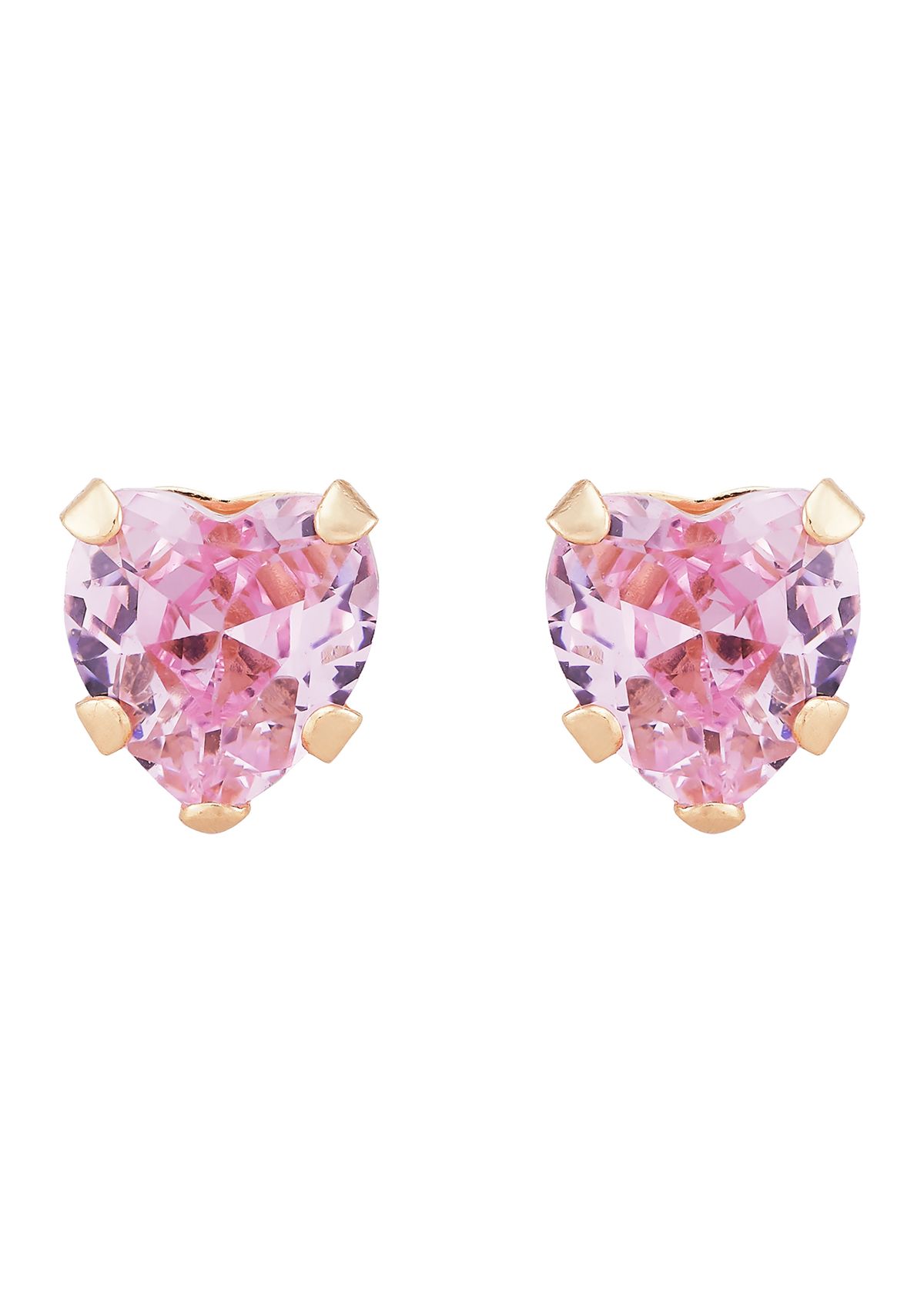 Cubic Zirconia Baby Stud Earrings in 14K Yellow Gold