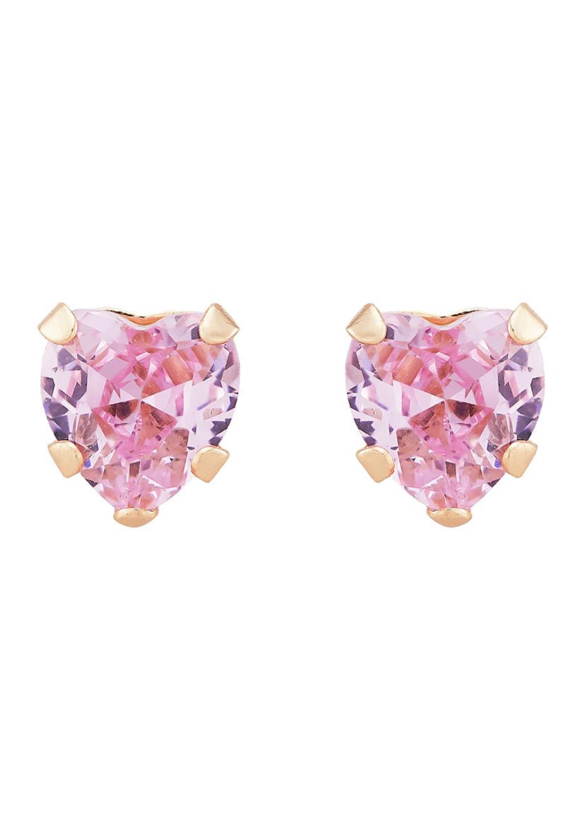 Cubic Zirconia Baby Stud Earrings in 14K Yellow Gold