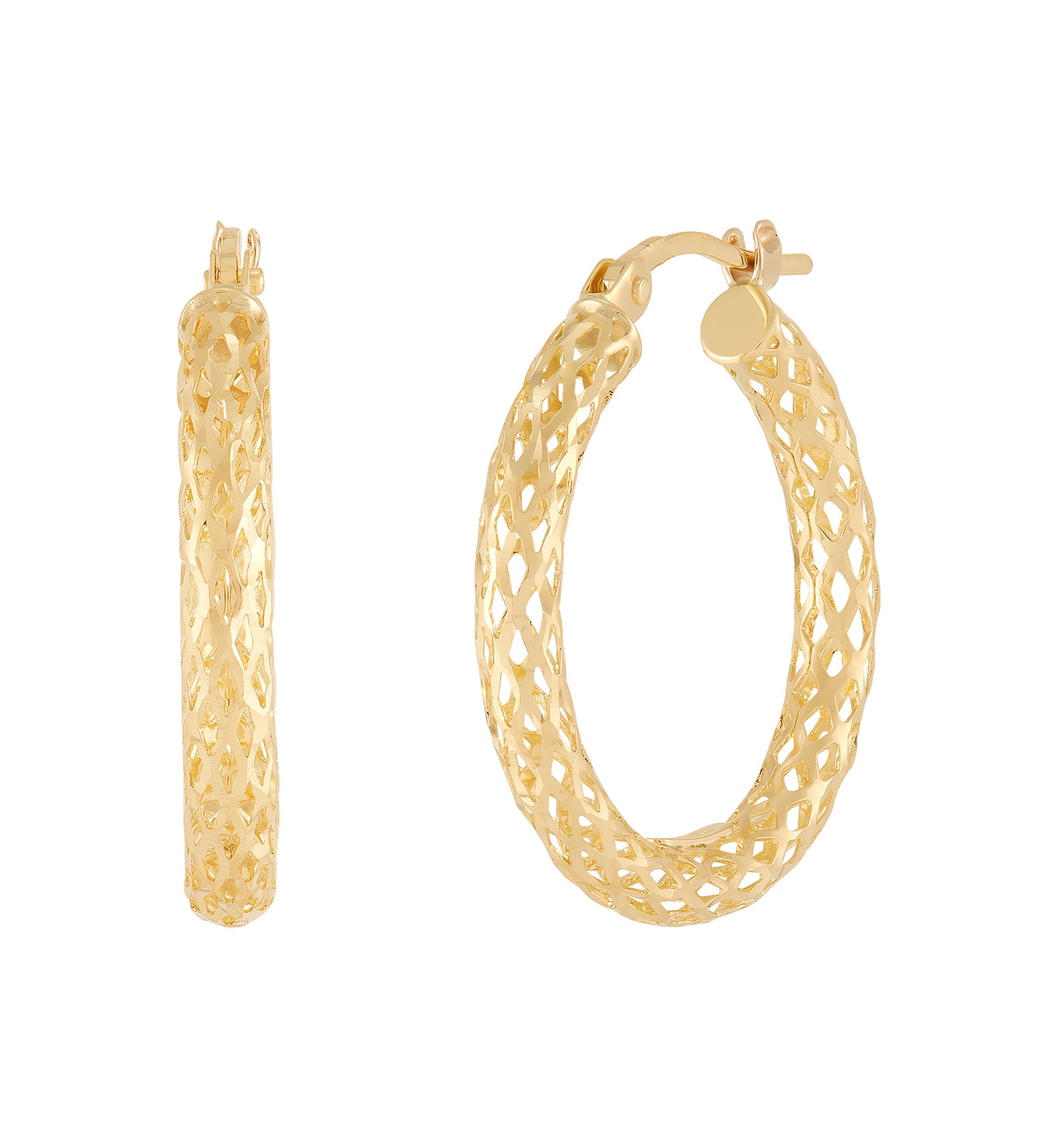 Tube Hoop Earrings in 10K Yellow Gold