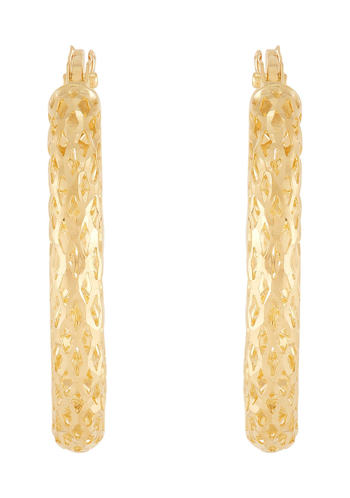 Tube Hoop Earrings in 10K Yellow Gold