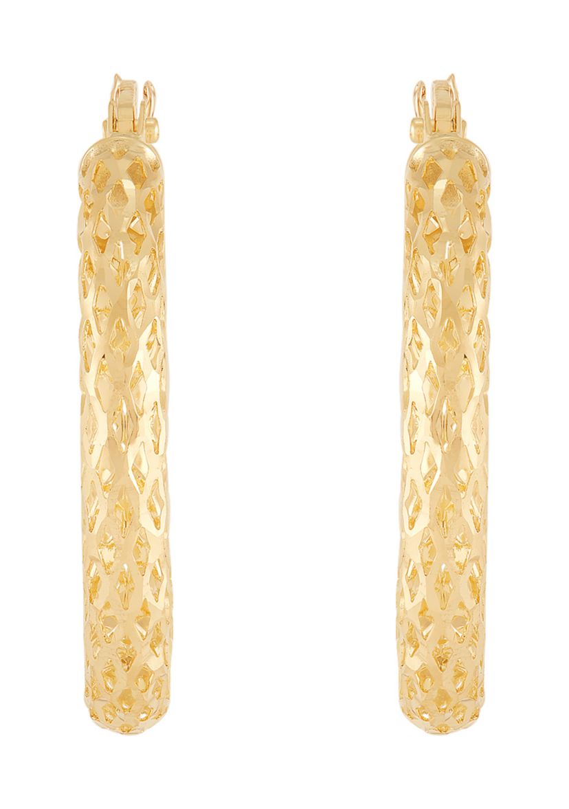 Tube Hoop Earrings in 10K Yellow Gold