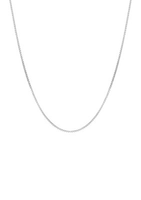 Belk & Co Solid Box Chain in 14K White Gold