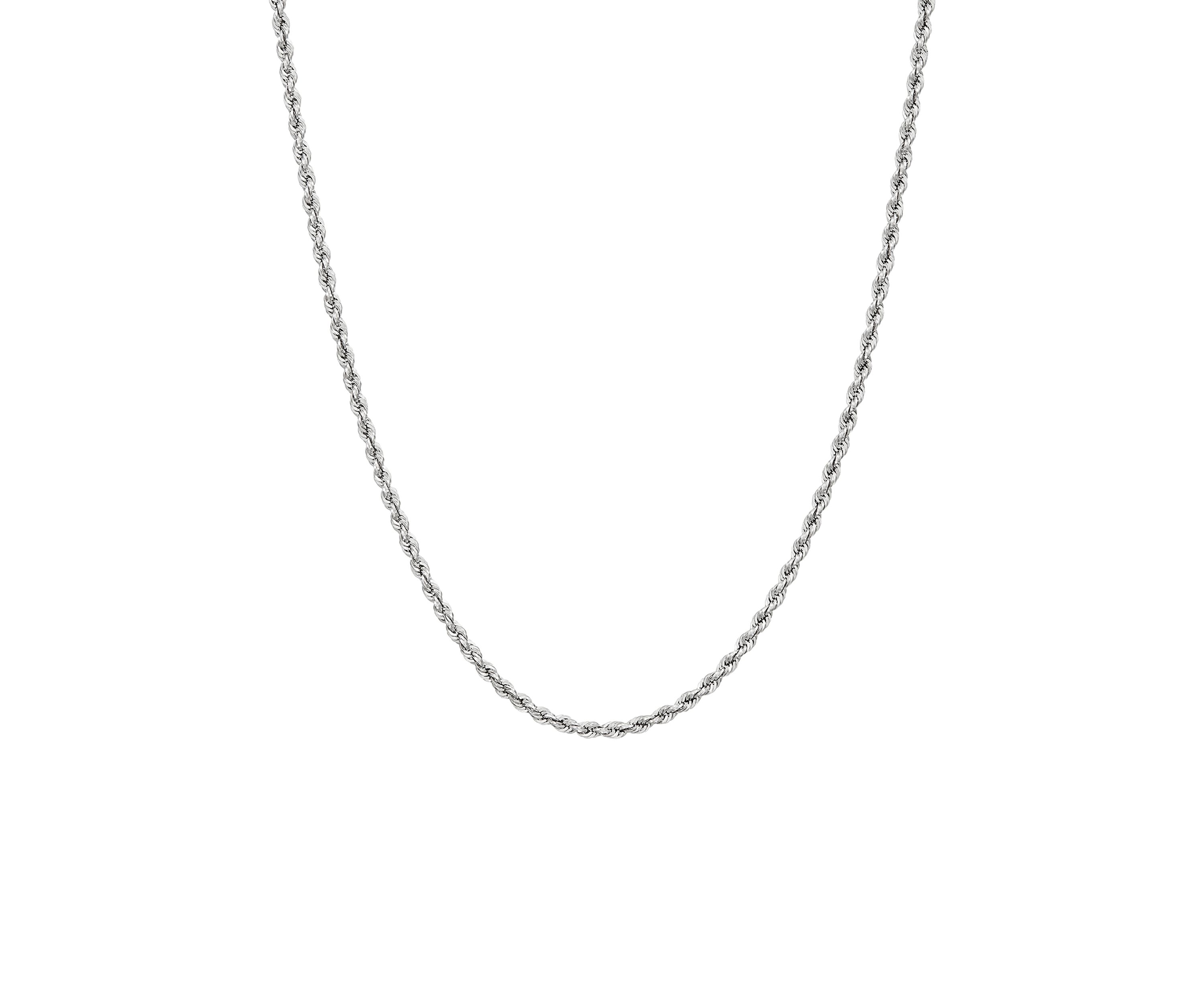 Hollow Glitter Chain in 10K White Gold