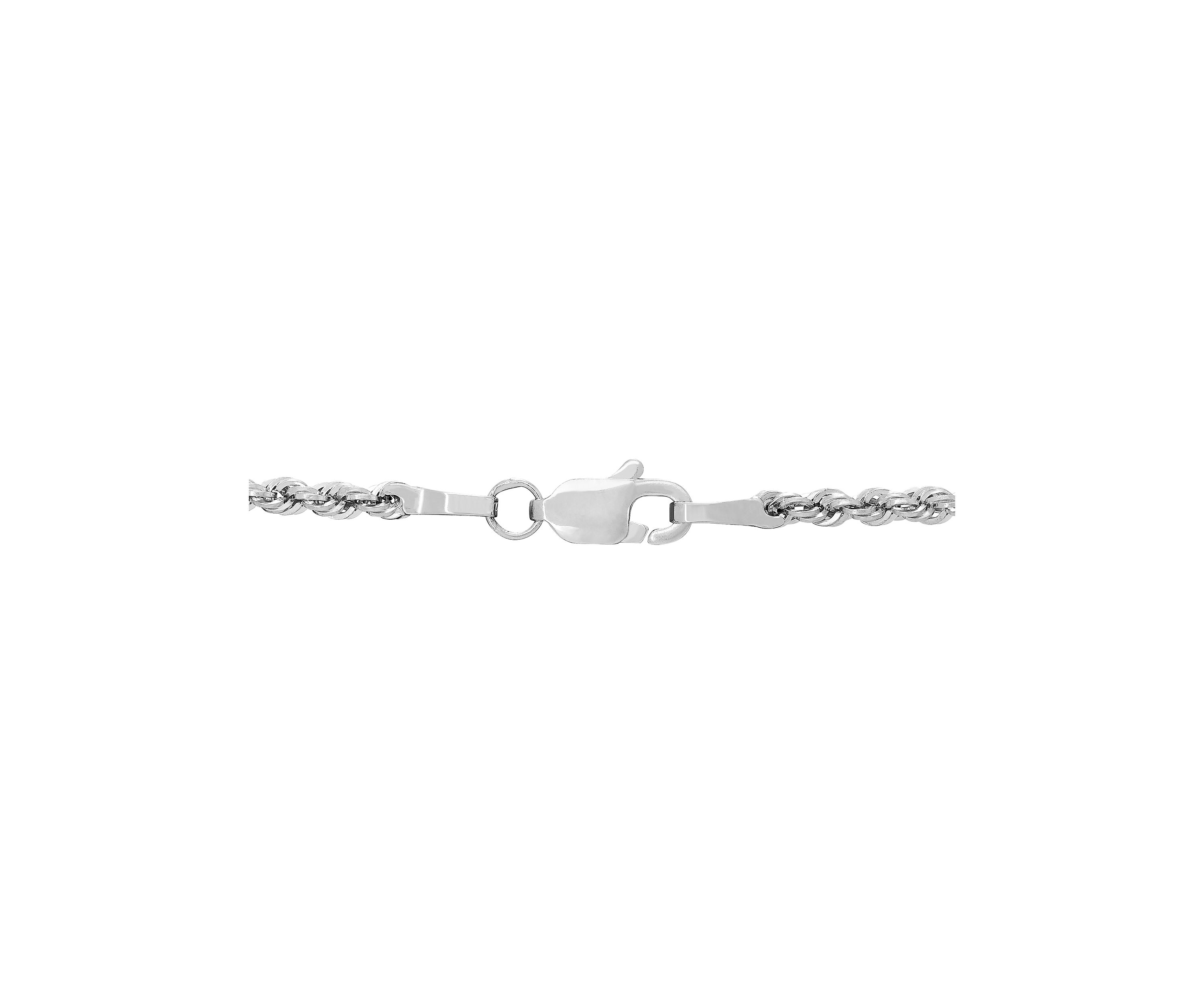 Hollow Glitter Chain in 10K White Gold