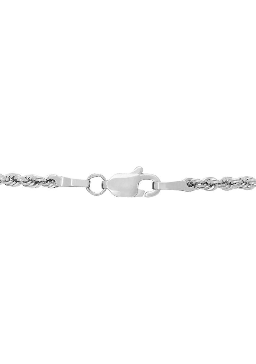 Hollow Glitter Chain in 10K White Gold