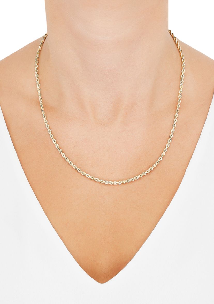 Solid Glitter Chain in 10K Yellow Gold