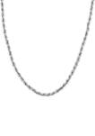 Sterling Silver 4-MM Glitter Rope Necklace