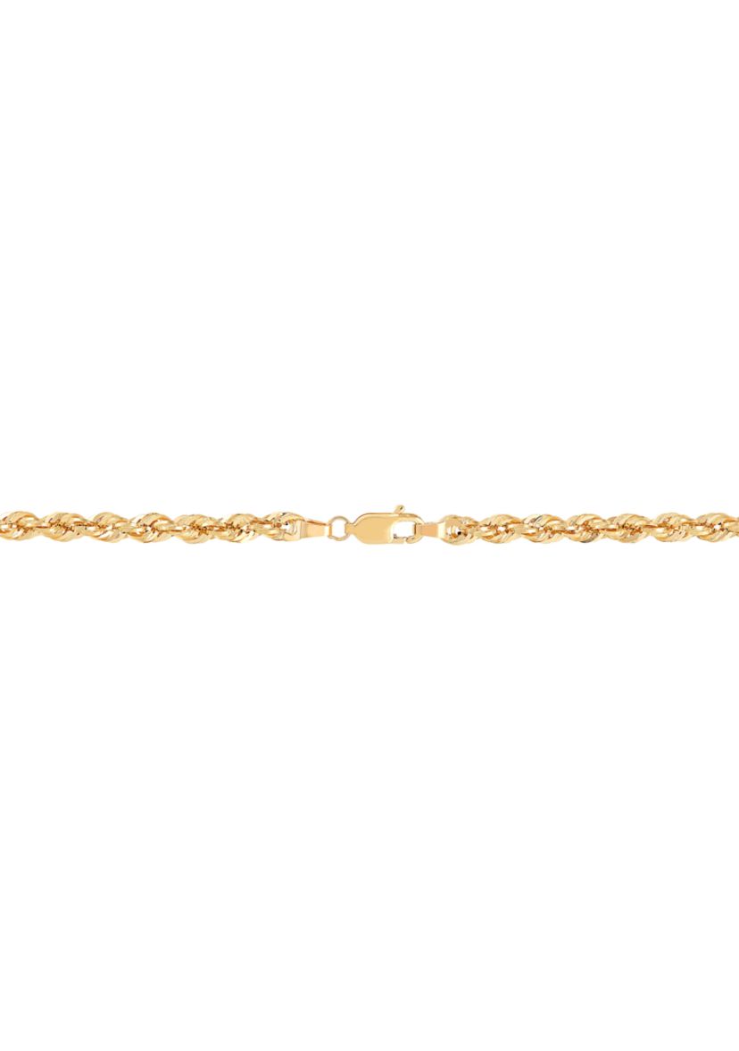 Hollow Glitter Chain in 10K Yellow Gold