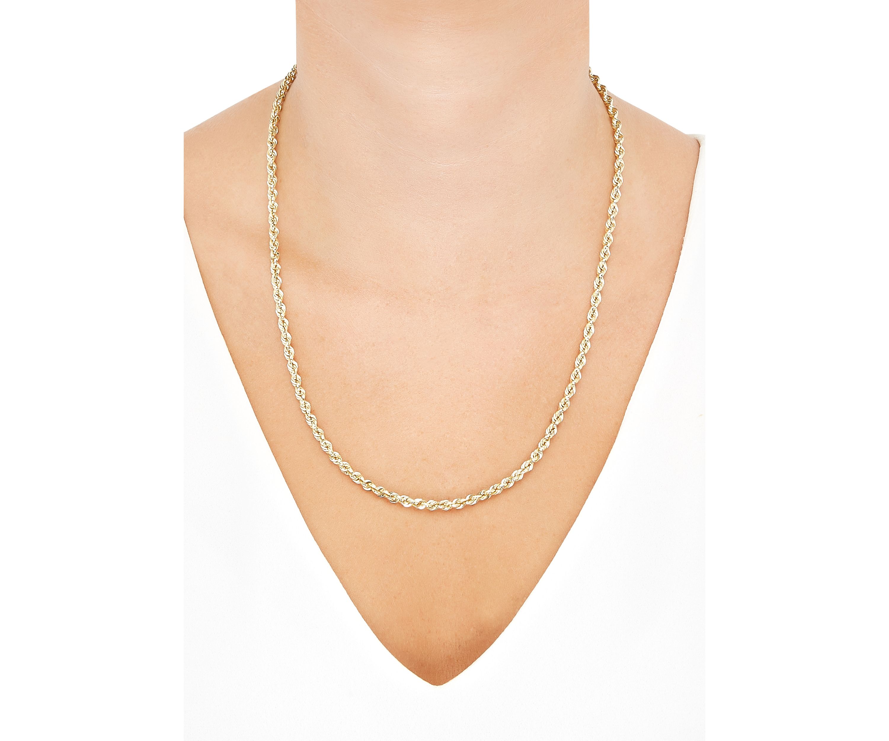 Hollow Glitter Chain in 10K Yellow Gold
