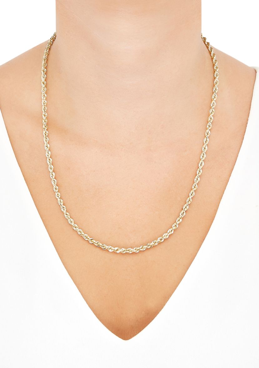 Hollow Glitter Chain in 10K Yellow Gold
