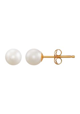 2 ct. t.w. Freshwater Pearl Earrings in 14K Yellow Gold