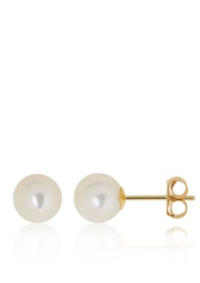 Freshwater Pearl Earrings in 14k Yellow Gold