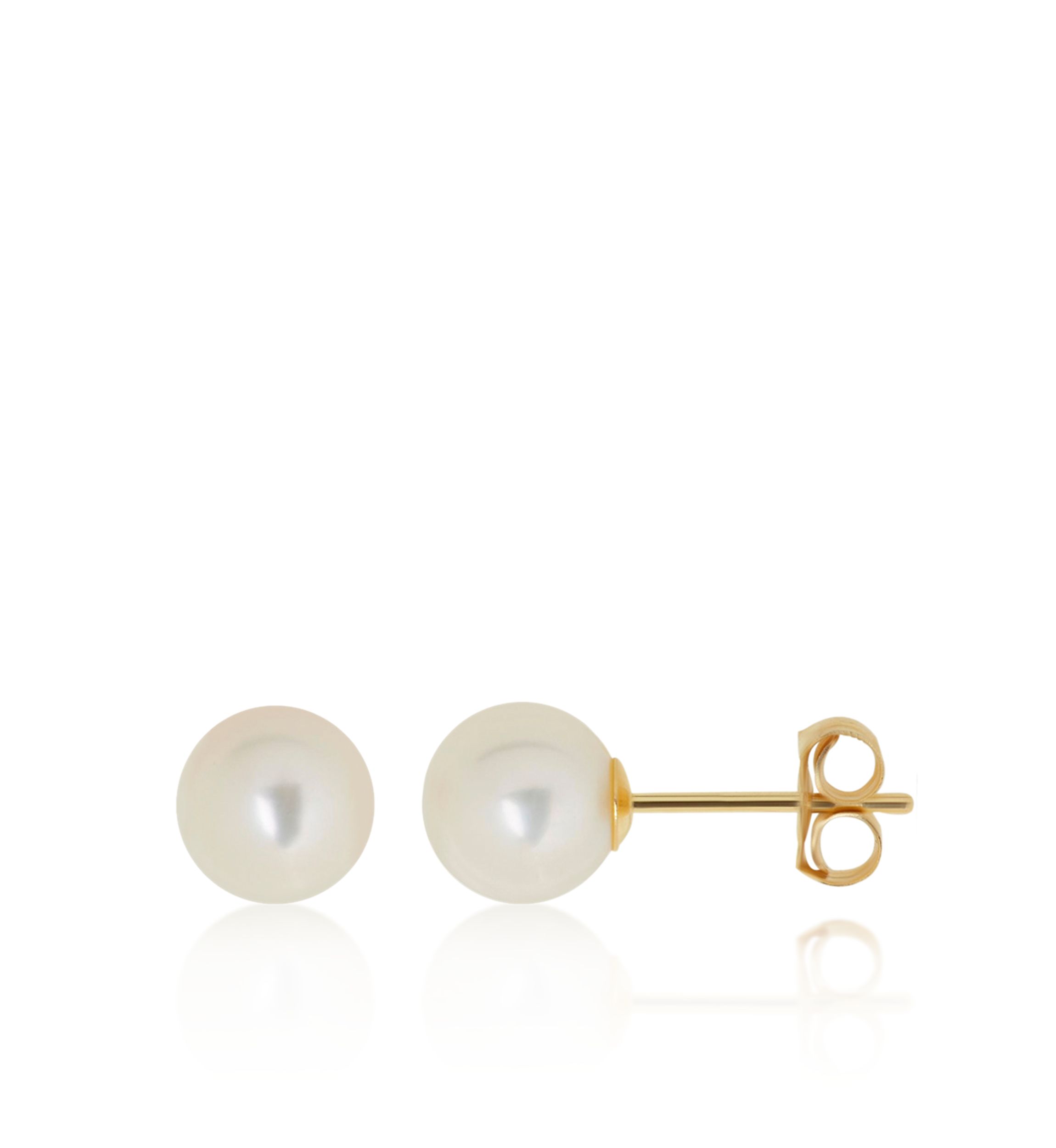 Freshwater Pearl Earrings in 14k Yellow Gold