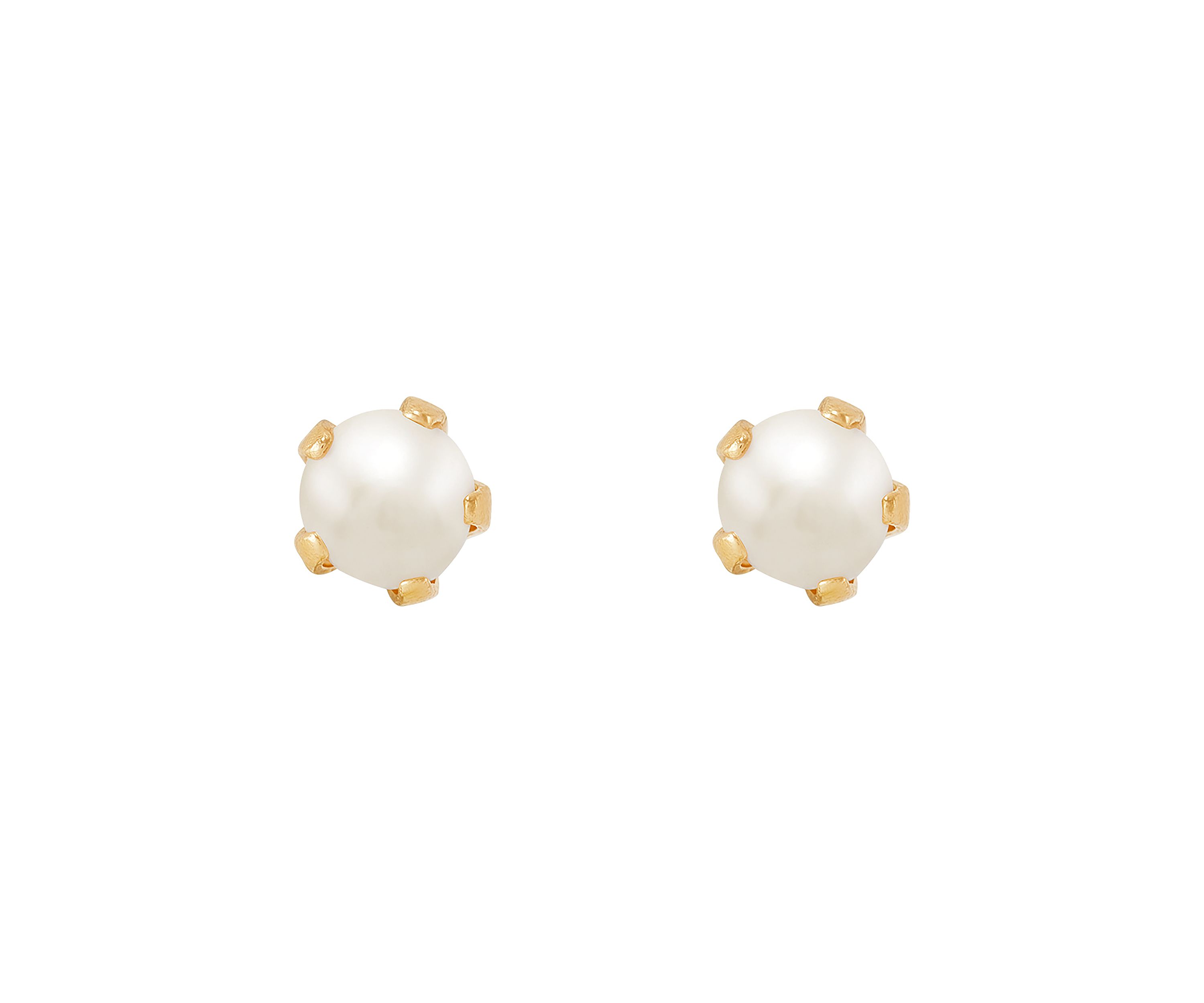 Pearl Stud Earrings in 14K Yellow Gold