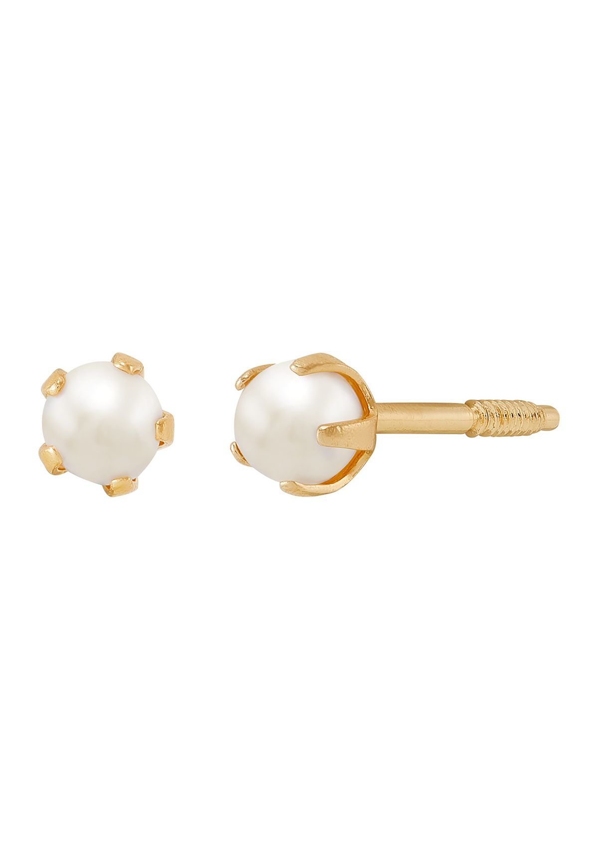 Pearl Stud Earrings in 14K Yellow Gold