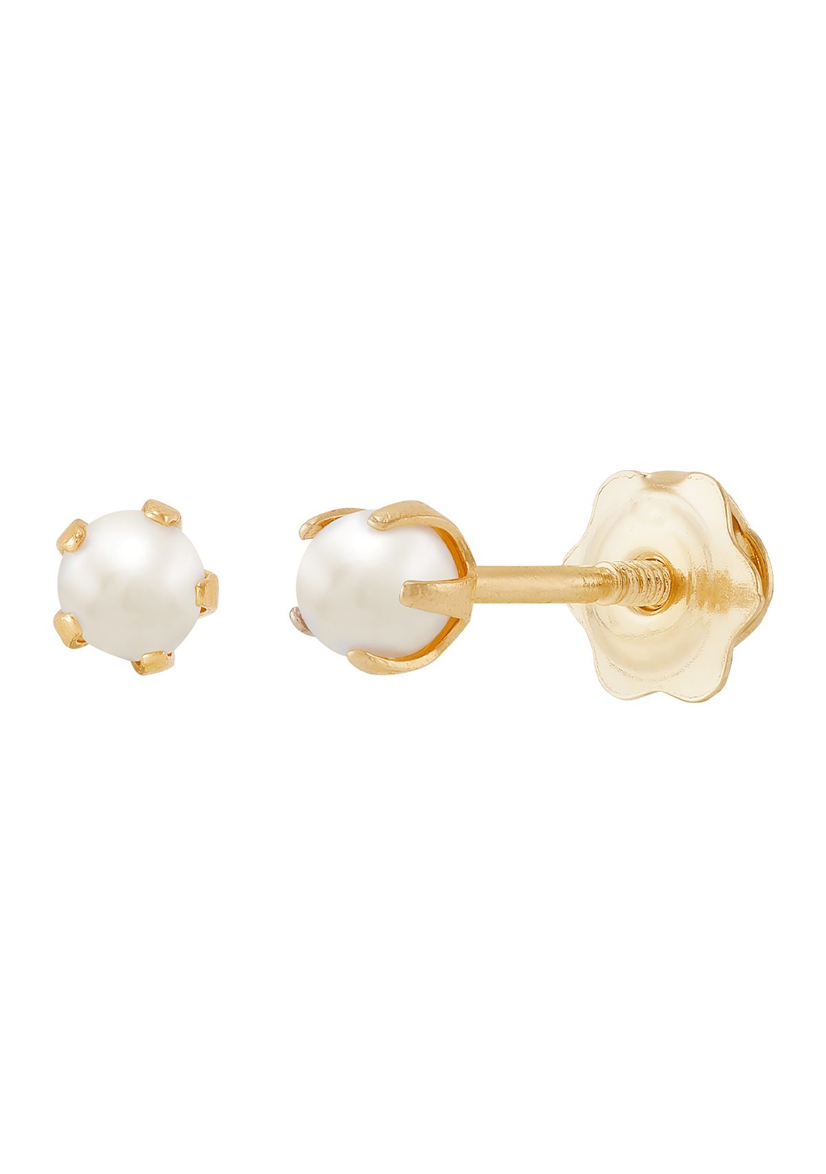 Pearl Stud Earrings in 14K Yellow Gold